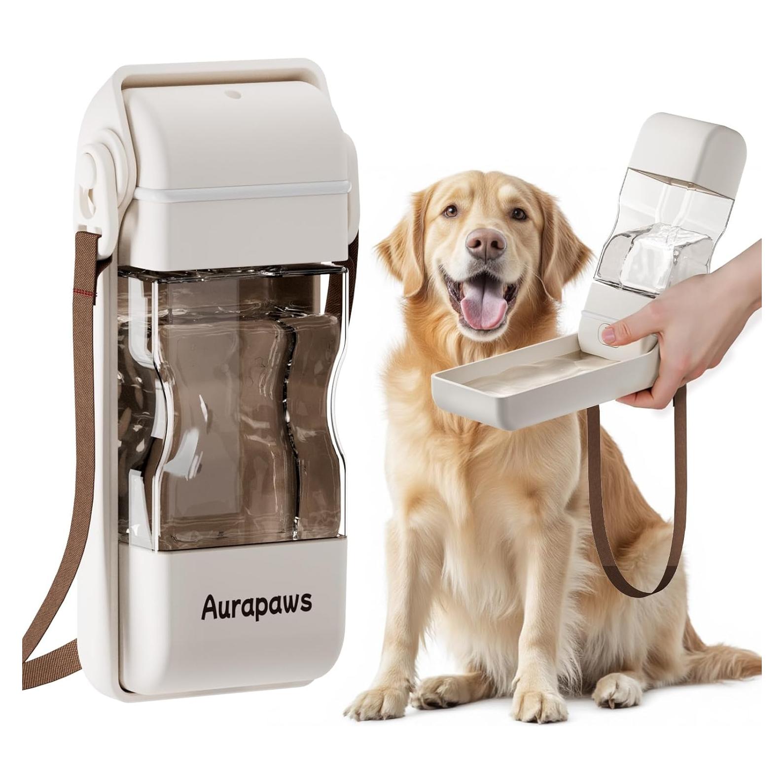 Botella de Agua para Perros Aurapaws 382ml Plegable a Prueba de Fugas