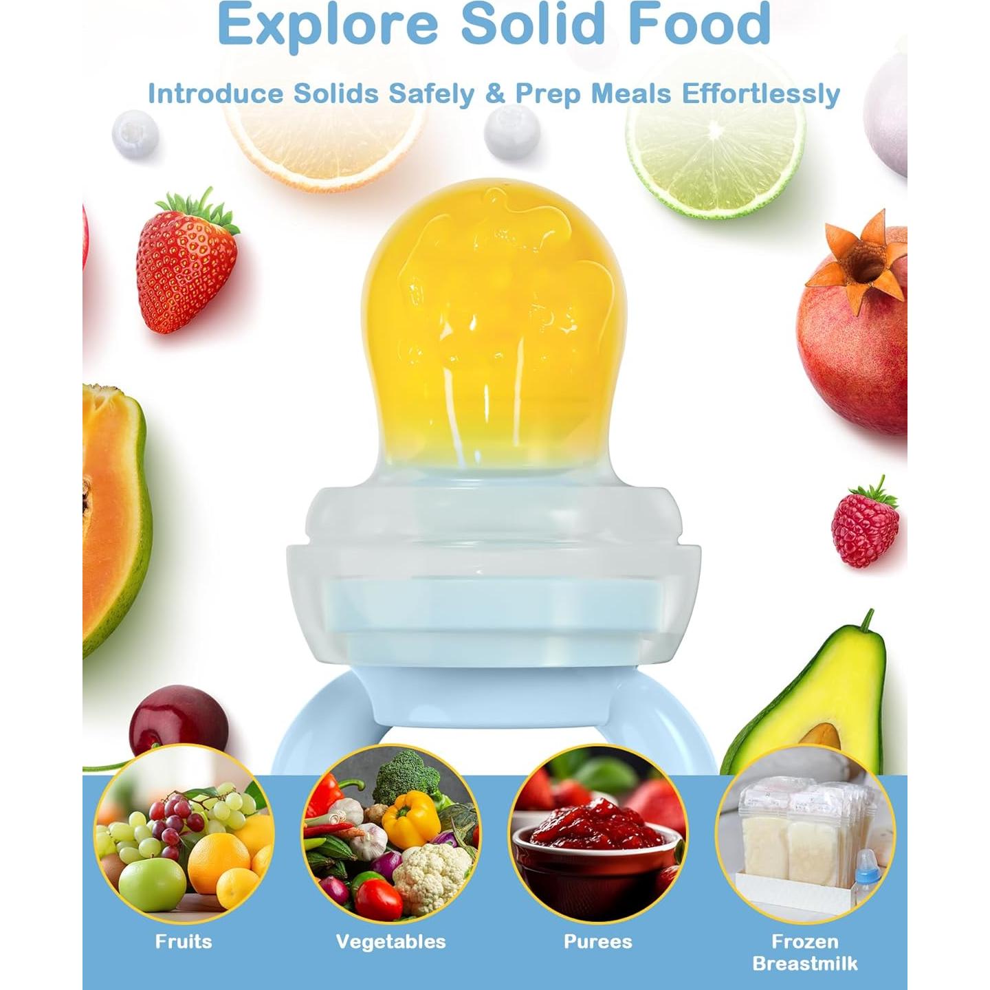 Extractor de Frutas HEOMOONE Azul Cielo - Silicona BPA Free