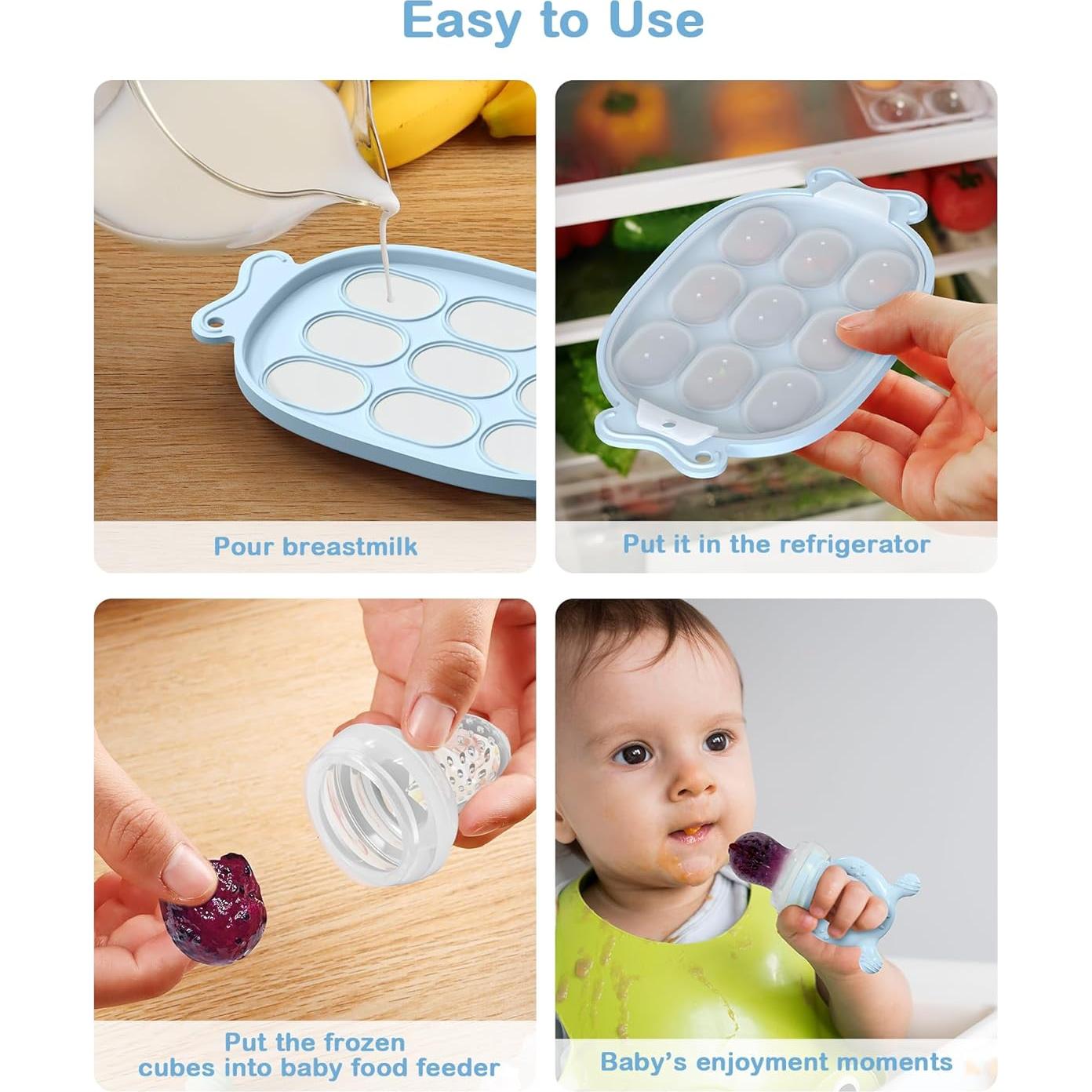 Extractor de Frutas HEOMOONE Azul Cielo - Silicona BPA Free