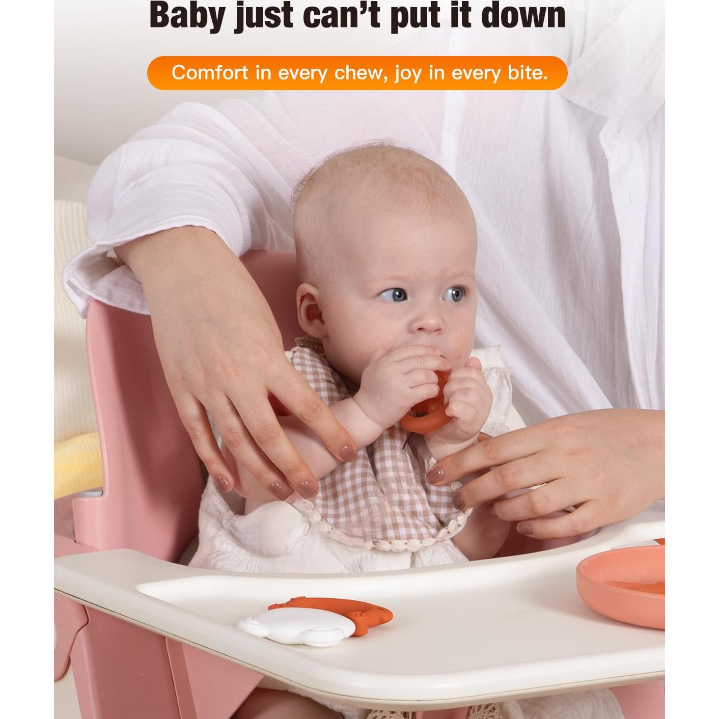 Combo Alimentador de Frutas y Moldes Popsicle OMINILOVE Naranja