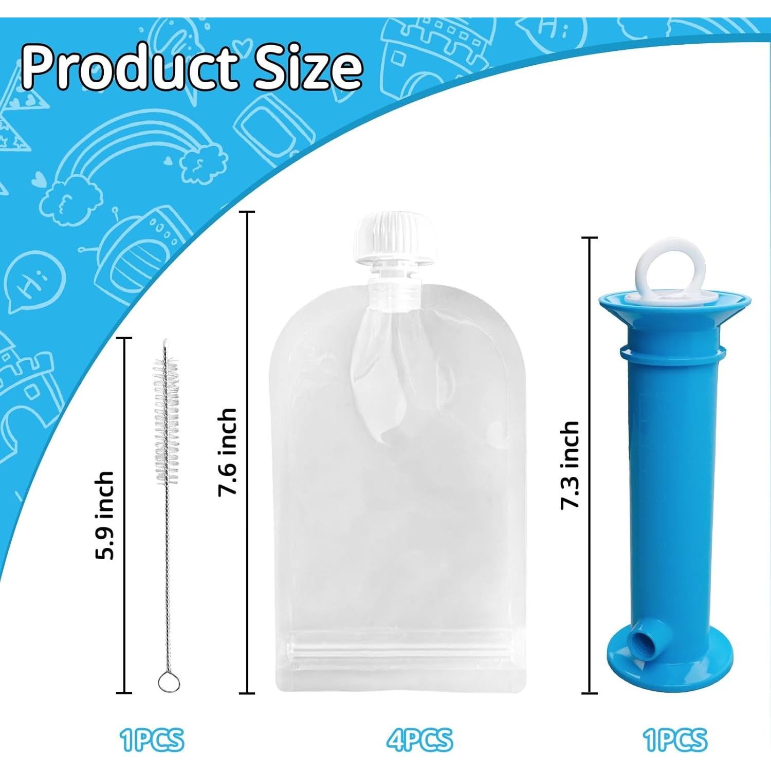 Kit de Relleno de Bolsas de Comida Reutilizables Newmemo 6PCS