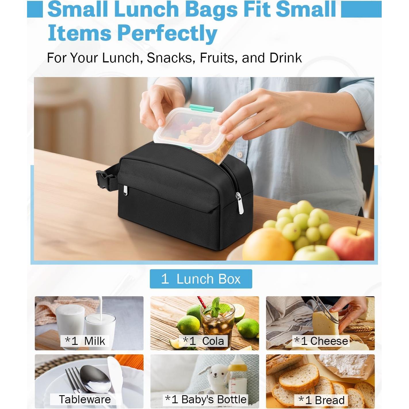 Bolsa de Almuerzo Aislada Neverwhy Pequeña 3L Negra