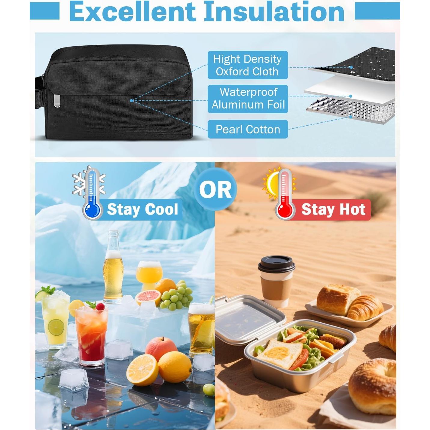 Bolsa de Almuerzo Aislada Neverwhy Pequeña 3L Negra