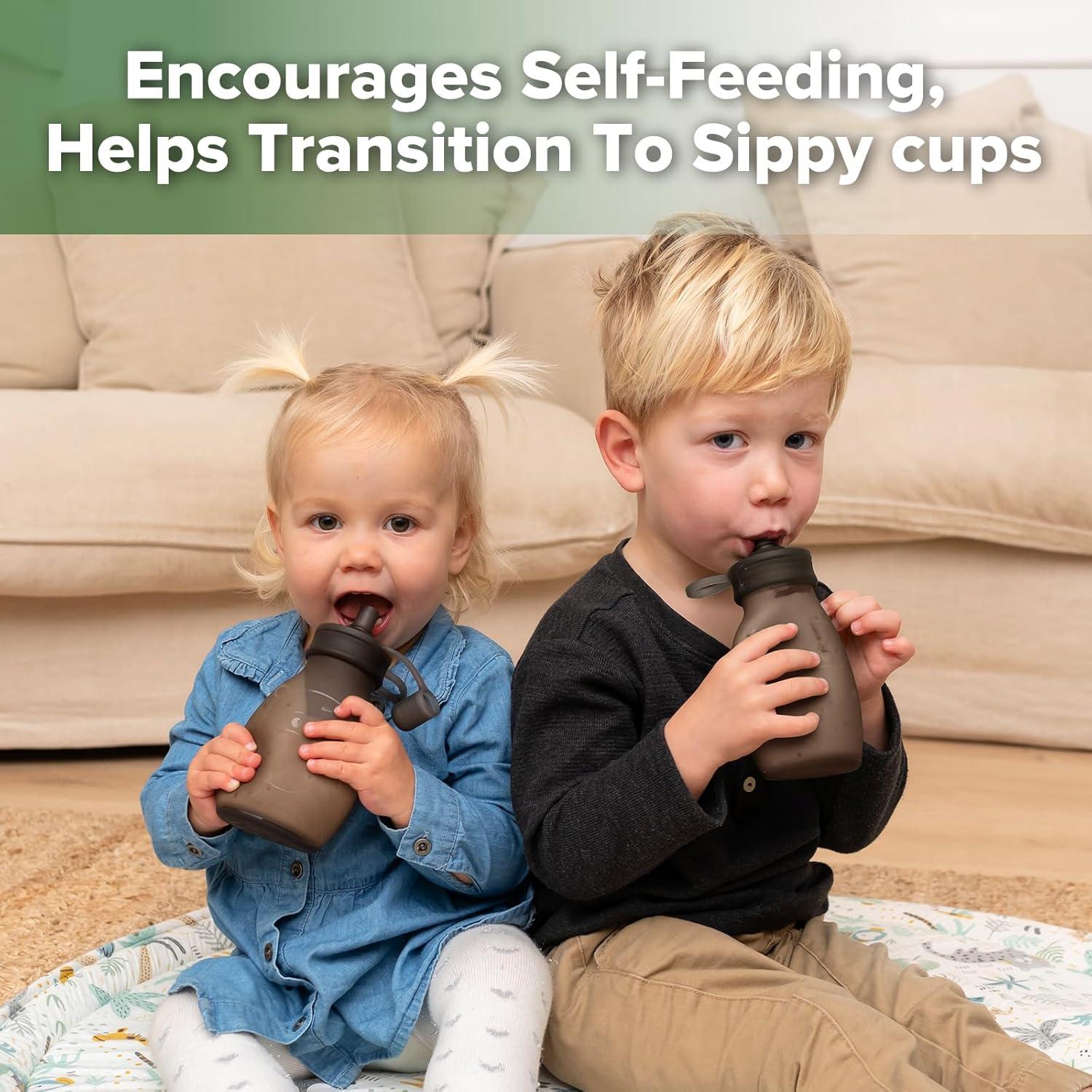 Bolsas de Silicona Reutilizables Haakaa 9oz 2-Pack Gris