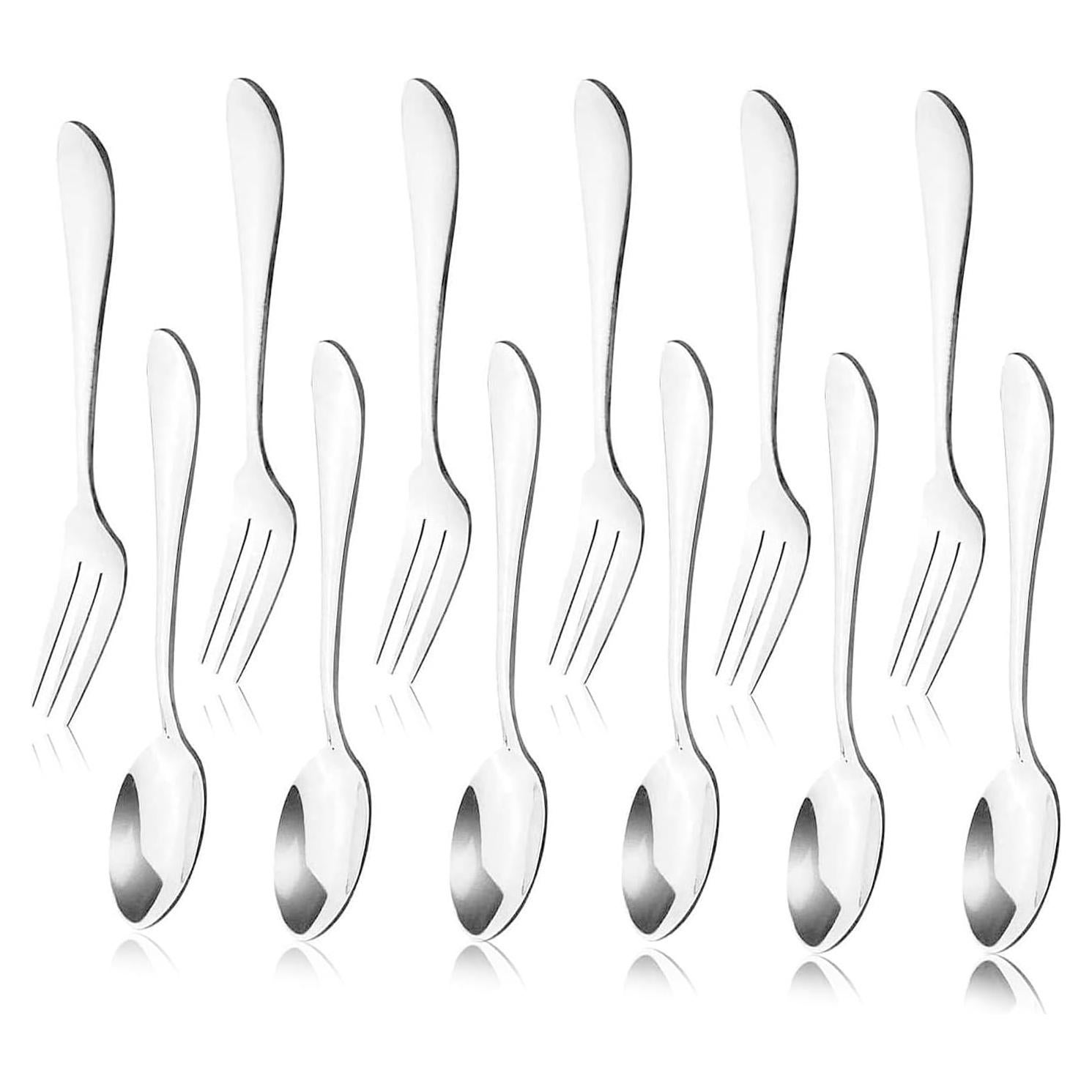 Juego de 12 Piezas Cucharas y Tenedores de Acero Inoxidable JIAKAI