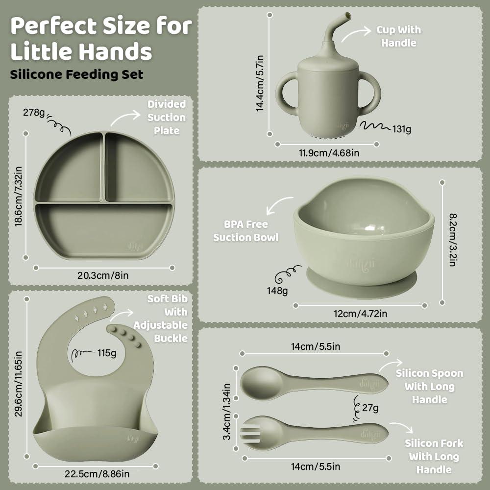 Juego de Alimentación para Bebés Dahzii 6 Piezas Antideslizante