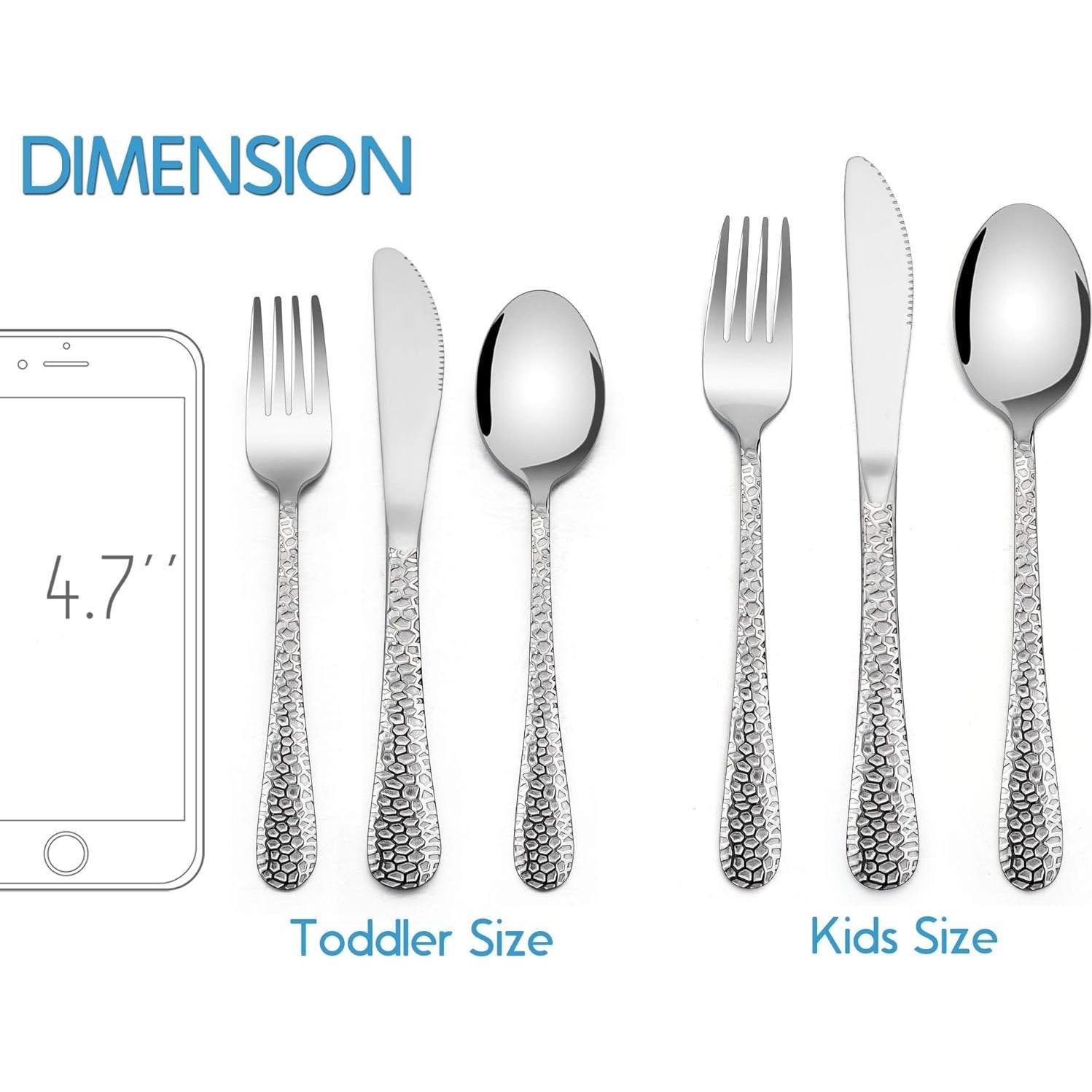 Set de Cubiertos de Acero Inoxidable E-far para Niños 12 Piezas