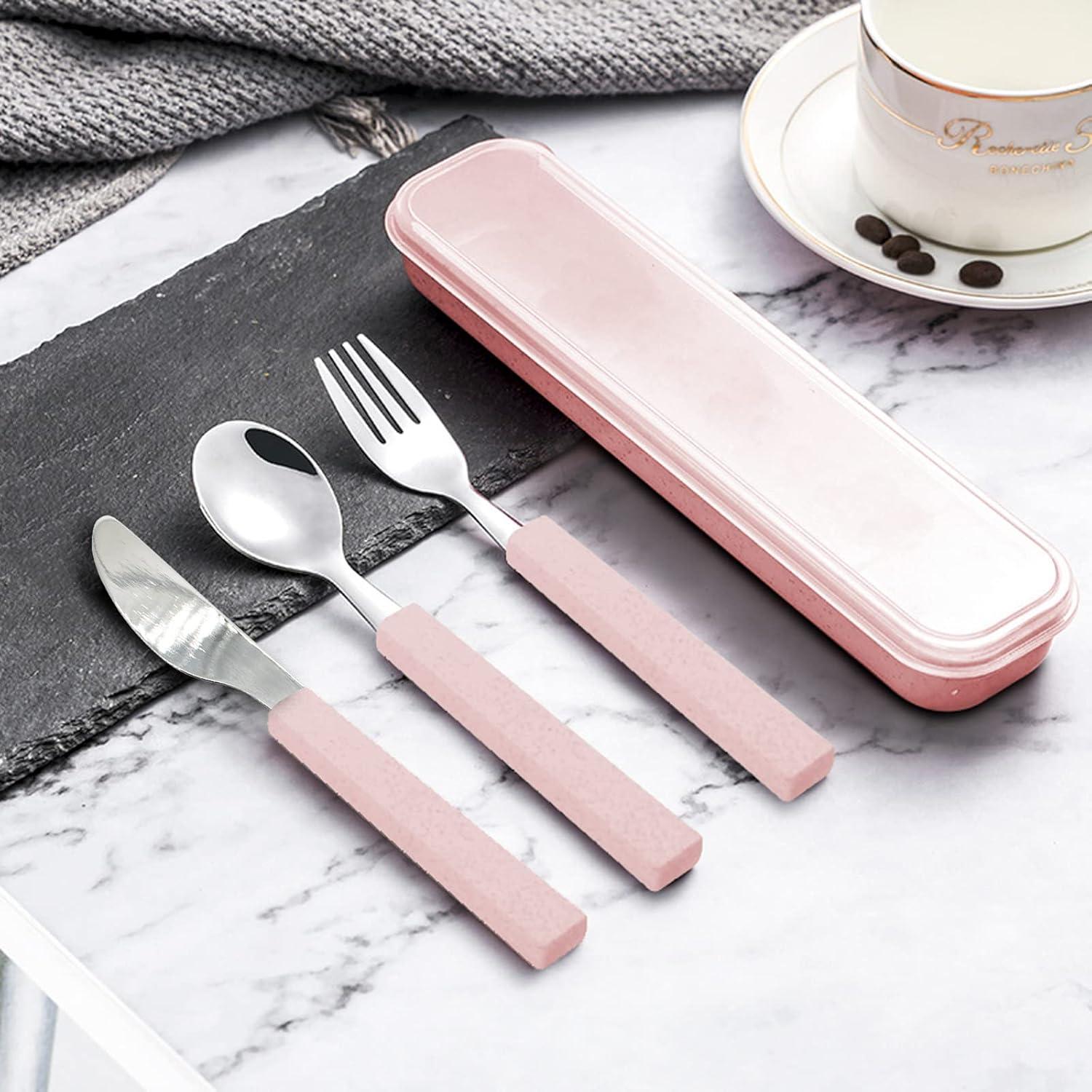 Set de Cubiertos Portátiles para Niños VANRA 3 Piezas Acero Inoxidable