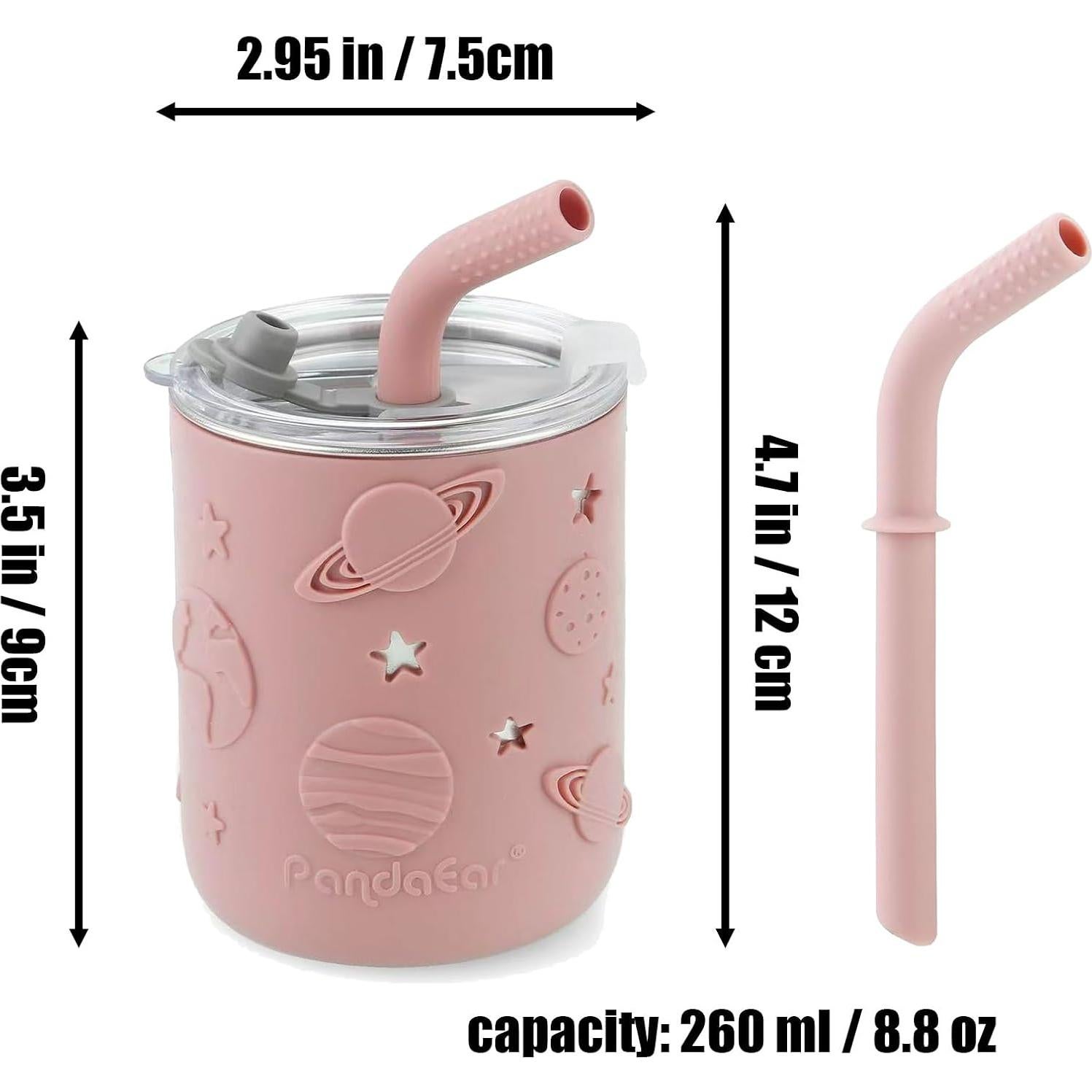 Juego de Alimentación para Bebés PandaEar - Acero Inoxidable, 2 Platos, 2 Vasos, Utensilios