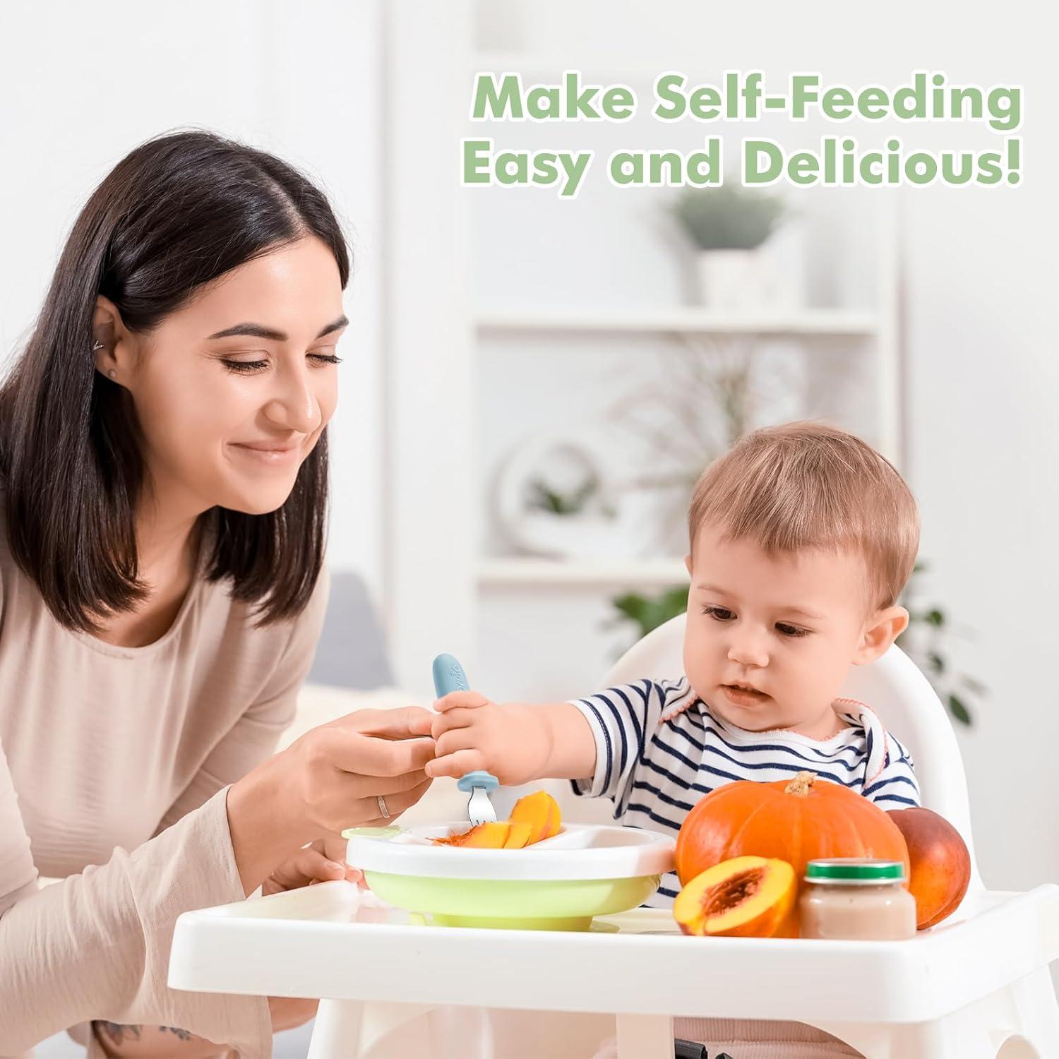 Set de 8 Tenedores para Niños DRKIO con Mango de Silicona