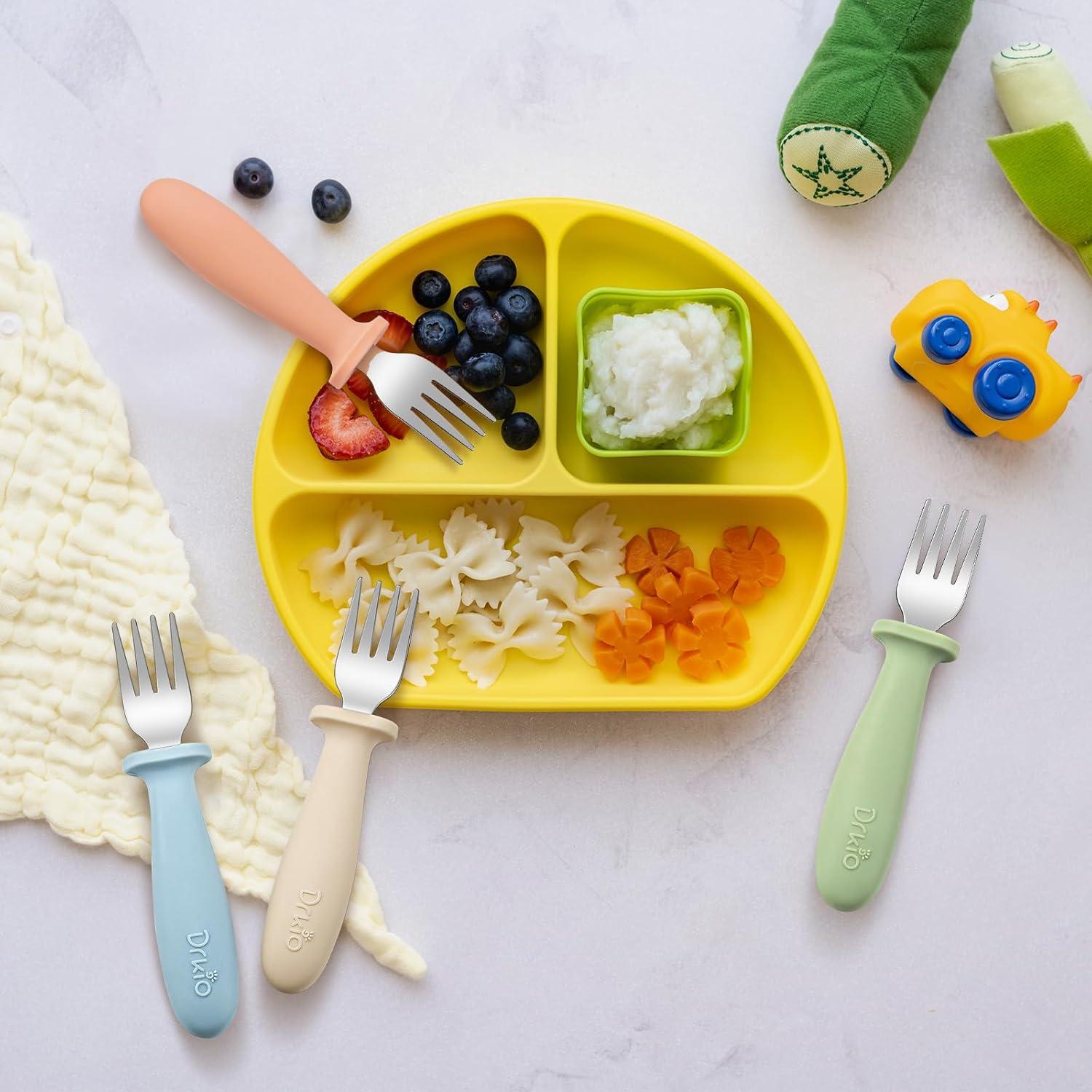 Set de 8 Tenedores para Niños DRKIO con Mango de Silicona