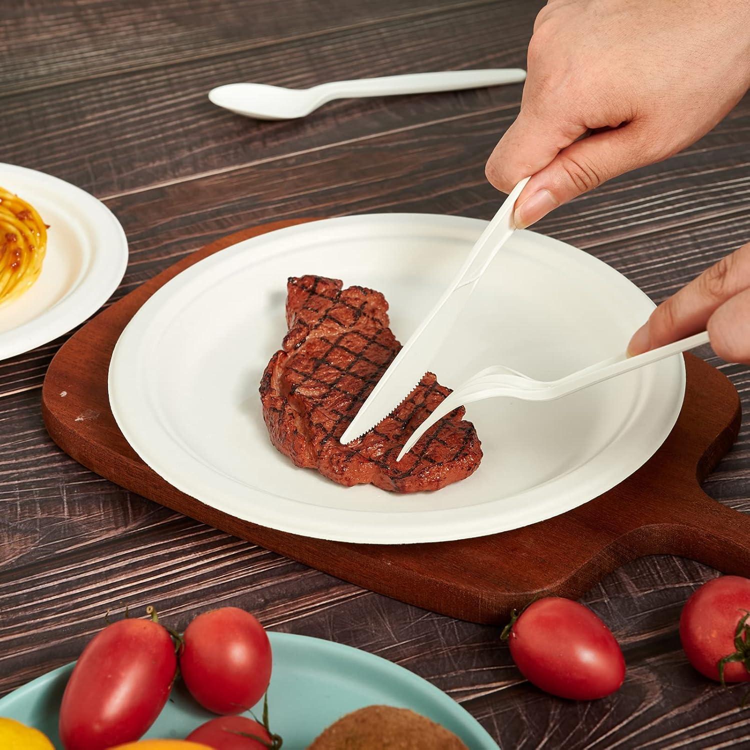 Juego de Cubiertos Compostables ECOLipak 350 Pcs Biodegradables