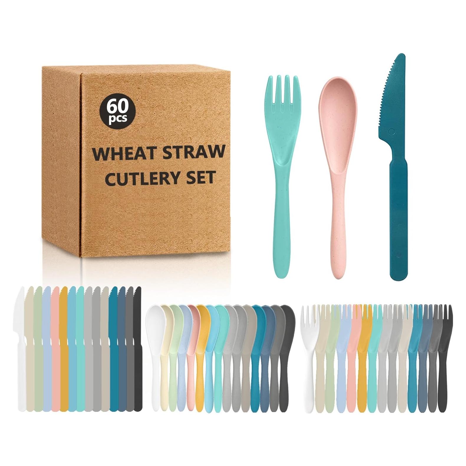 Juego de Utensilios de Plástico RayPard 60 Pcs para Niños