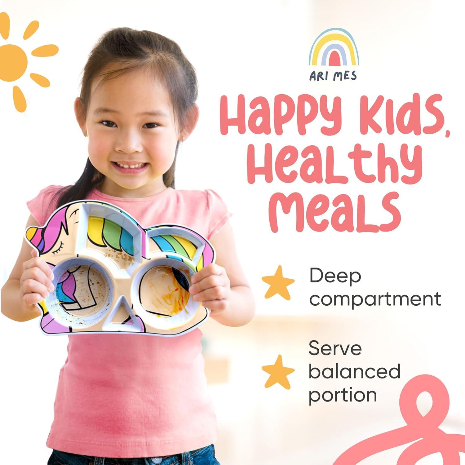 Set de Vajilla Infantil Unicornio ARI MES - Plato y Utensilios