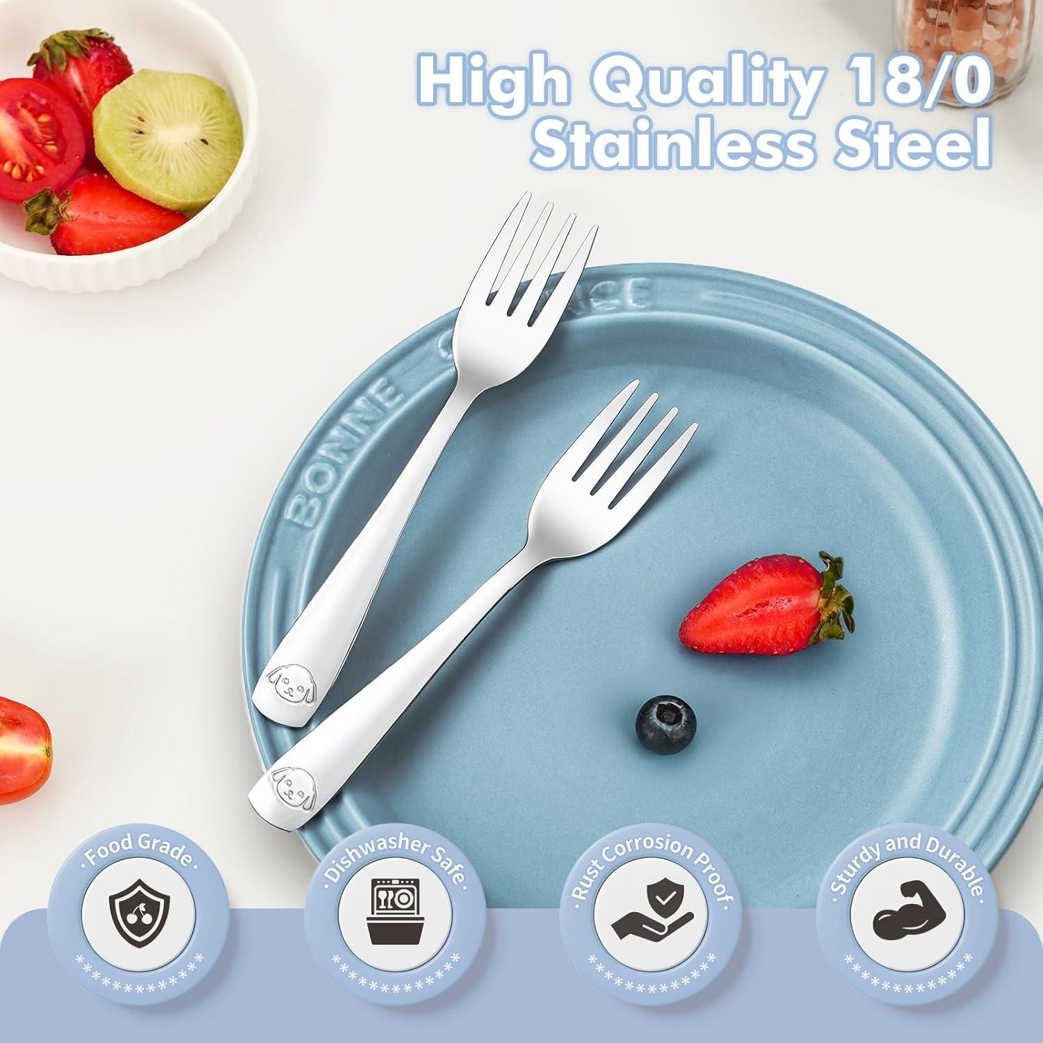 Juego de 6 Tenedores para Niños DRKIO de Acero Inoxidable