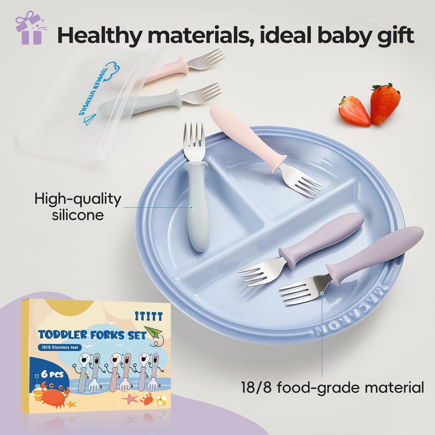 Juego de 6 Tenedores para Niños ITITT - Acero Inoxidable 18/8