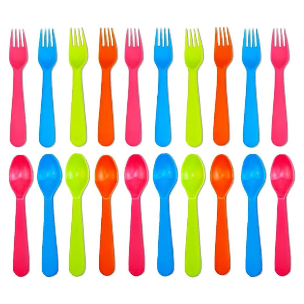 Set de Utensilios Plásticos Reutilizables Jawbush 20 Piezas