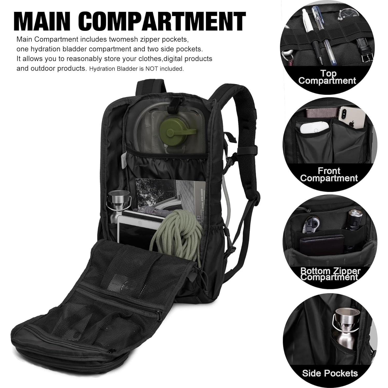 Mochila Táctica Mardingtop 28L para Senderismo y Camping