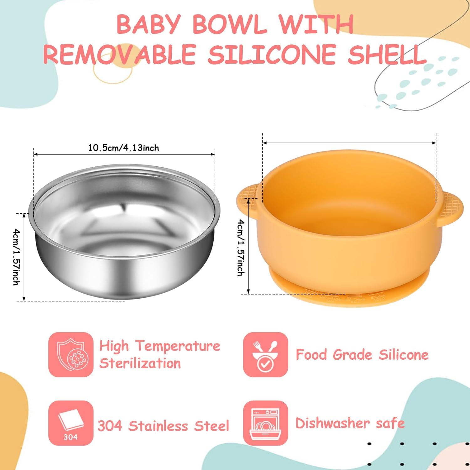 Paquete de 6 Tazones para Bebés Dualshine Acero Inoxidable 304