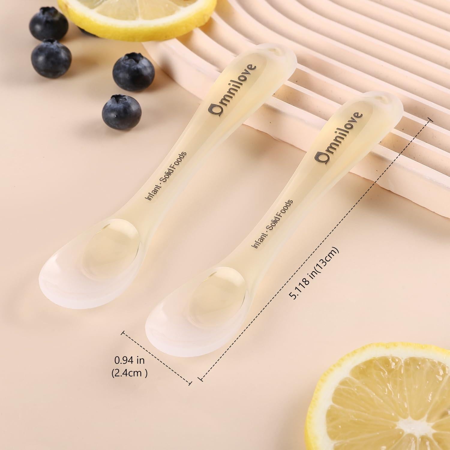 Cucharas de Silicona para Bebés Omnilove 6+ Meses - Set de 2