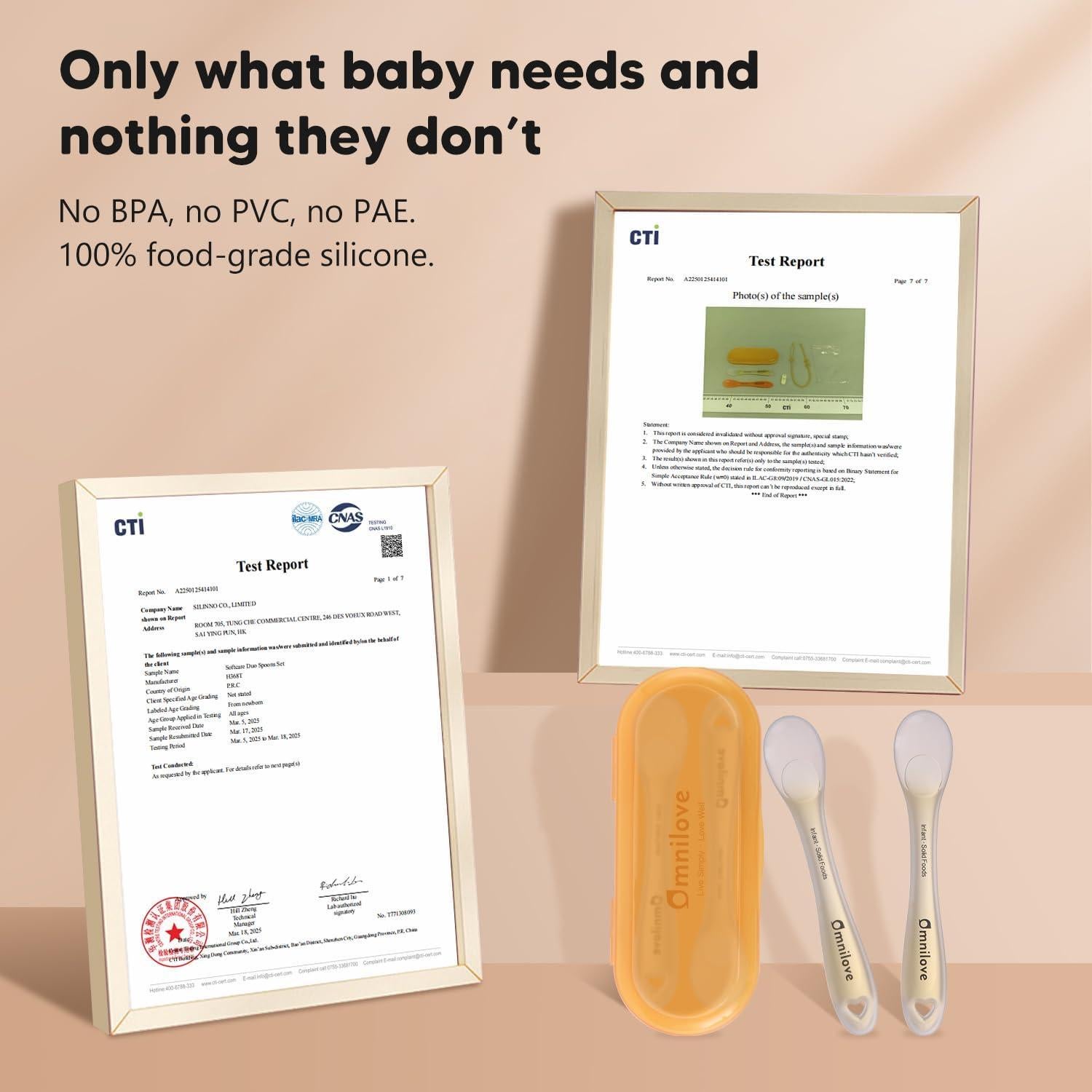 Cucharas de Silicona para Bebés Omnilove 6+ Meses - Set de 2