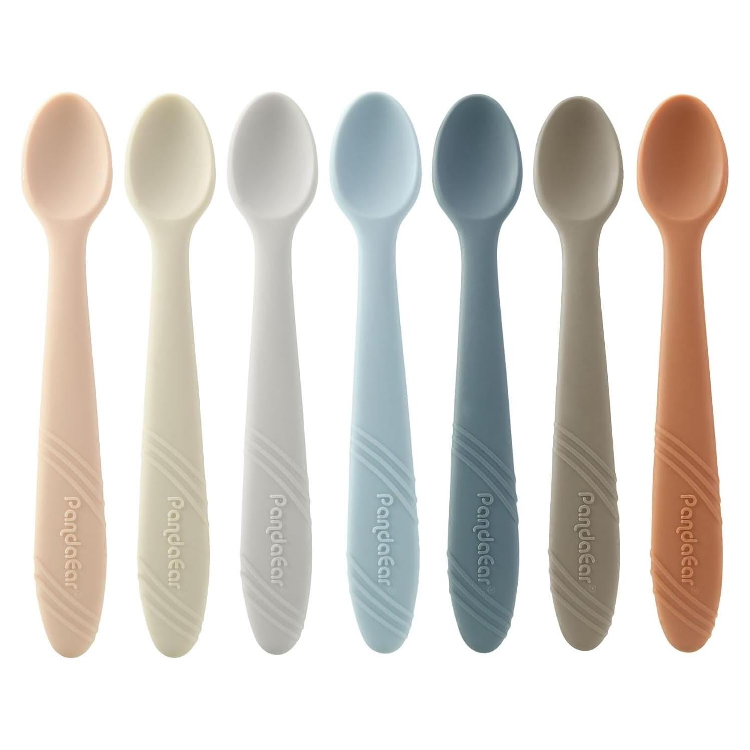 Cucharas de Silicona para Bebés PandaEar - Pack de 7 Utensilios