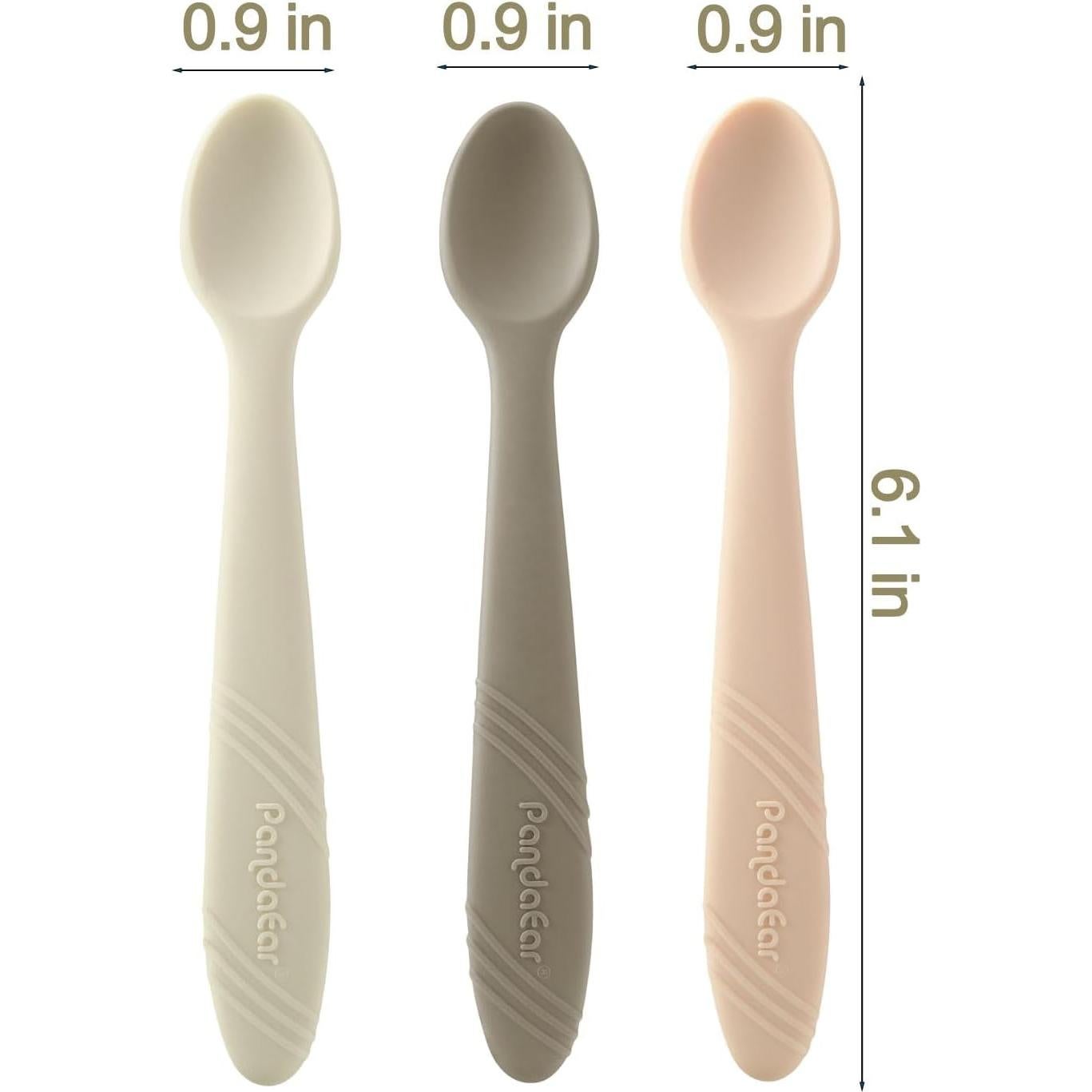 Cucharas de Silicona para Bebés PandaEar - Pack de 7 Utensilios