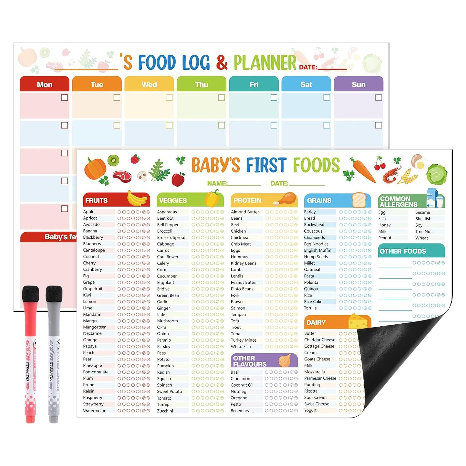 Lista Magnética de Primeros Alimentos para Bebés Thboxes 35x25 cm