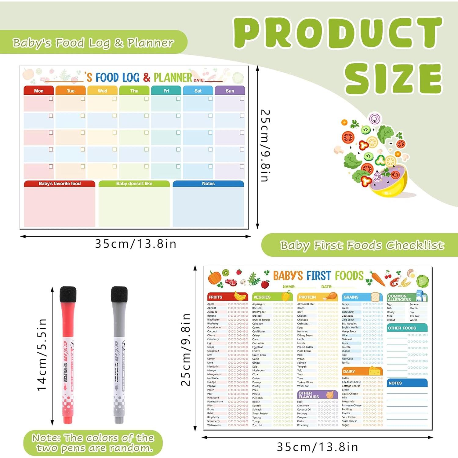 Lista Magnética de Primeros Alimentos para Bebés Thboxes 35x25 cm