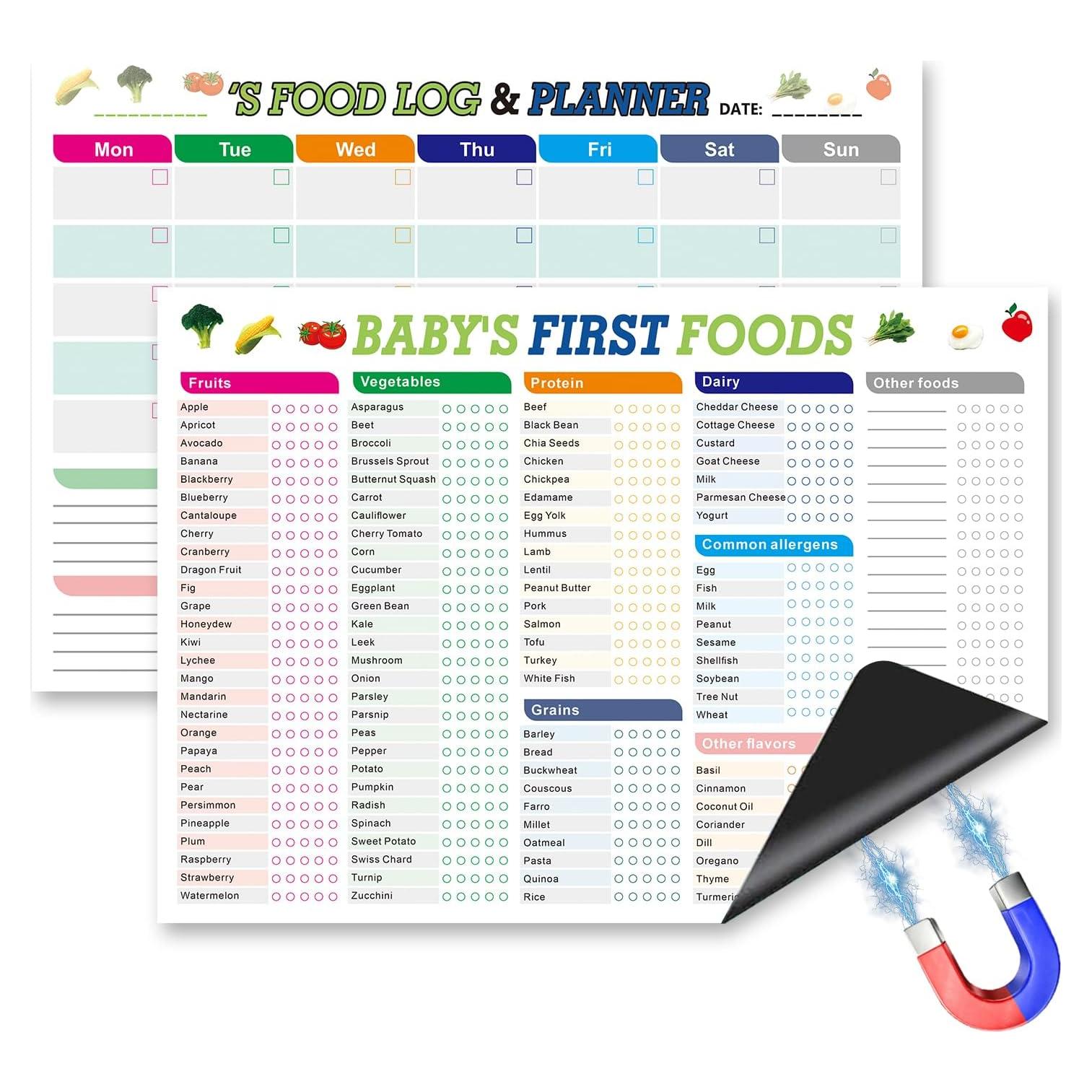 Conjunto de imanes para seguimiento de alimentos bebé famassiser 25.4x35.6cm