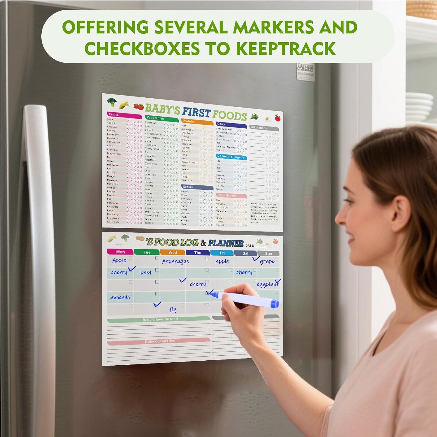 Conjunto de imanes para seguimiento de alimentos bebé famassiser 25.4x35.6cm