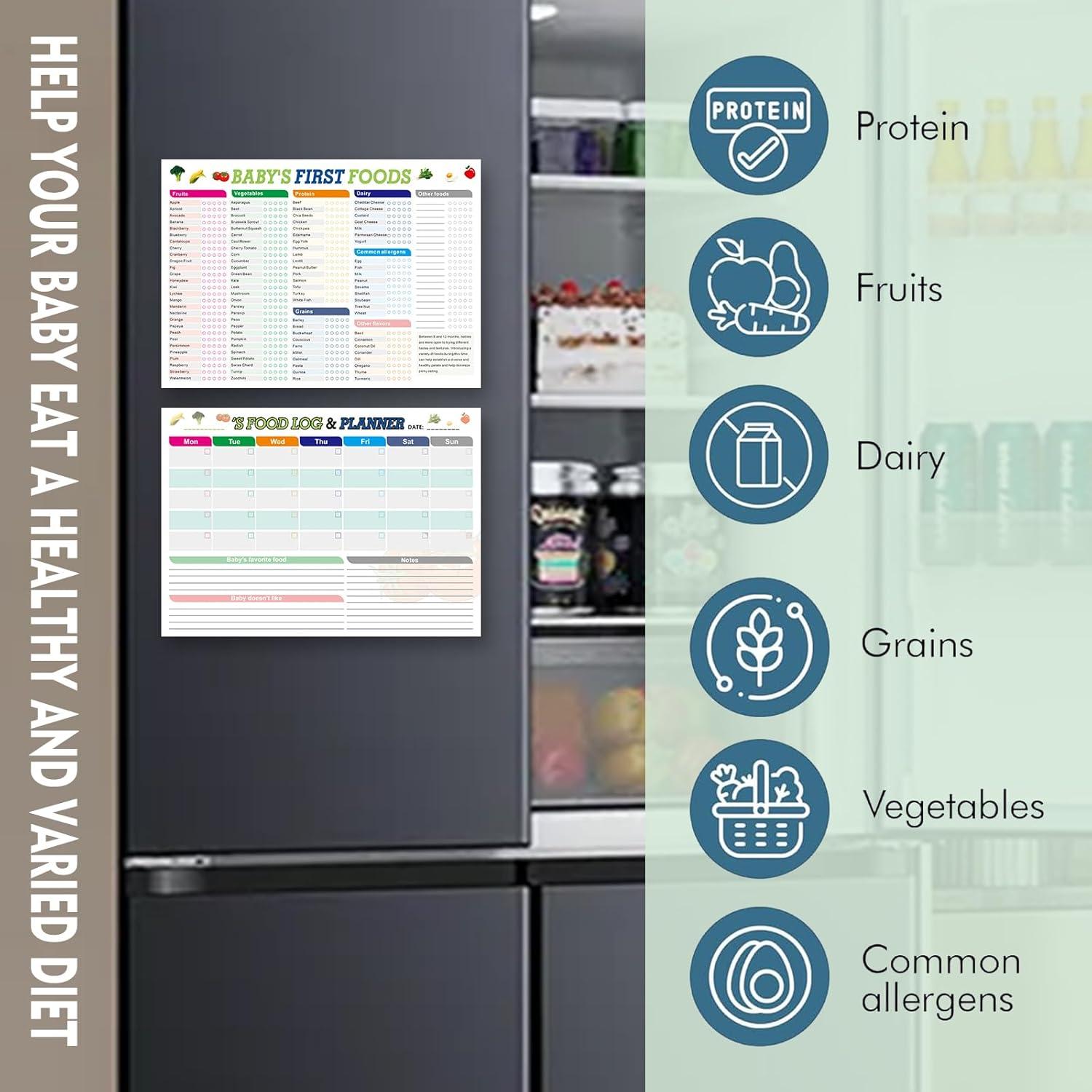 Conjunto de imanes para seguimiento de alimentos bebé famassiser 25.4x35.6cm