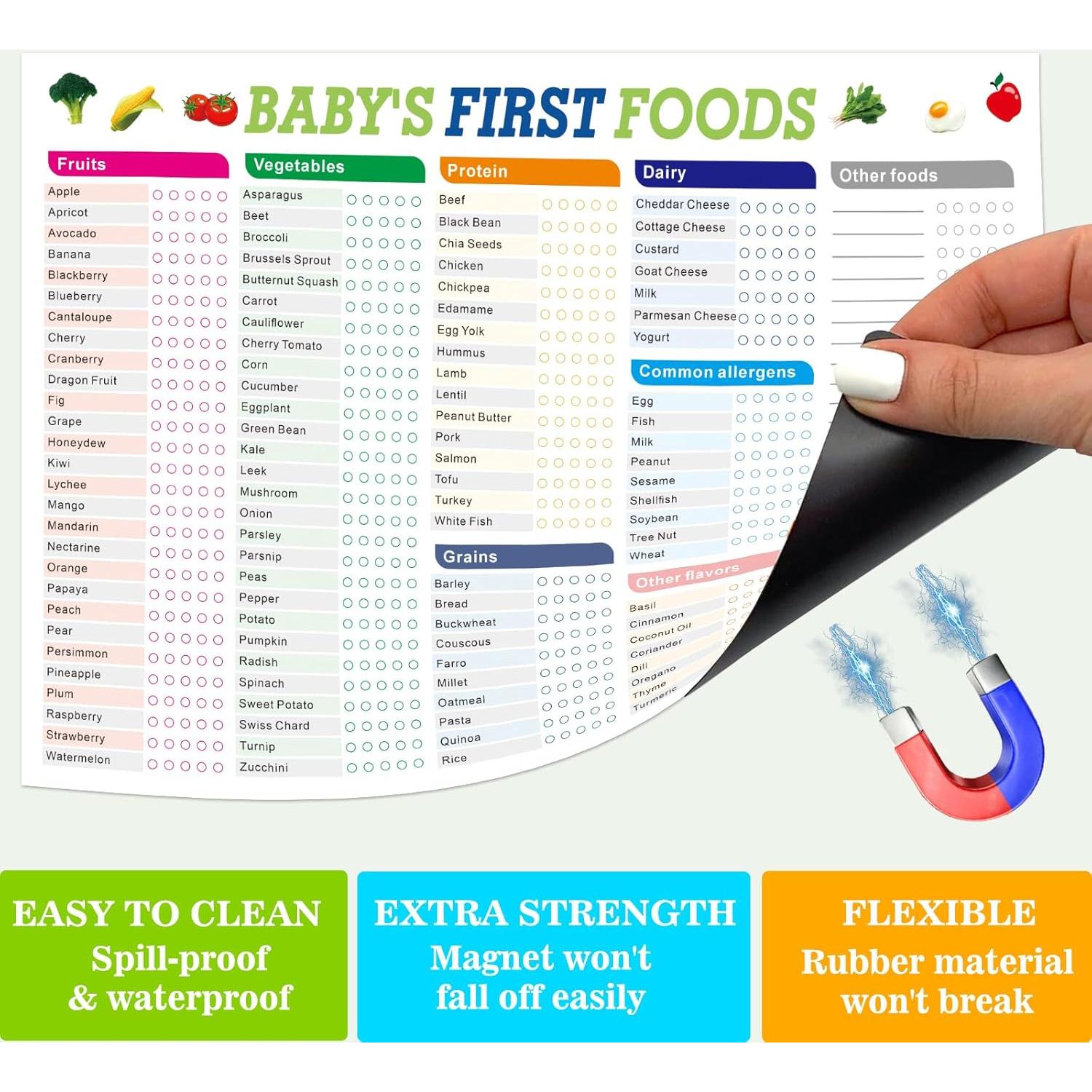 Conjunto de imanes para seguimiento de alimentos bebé famassiser 25.4x35.6cm