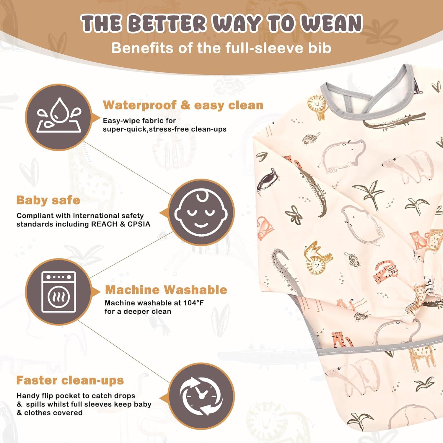 Babero Impermeable Little Dimsum con Mangas Largas para Bebés