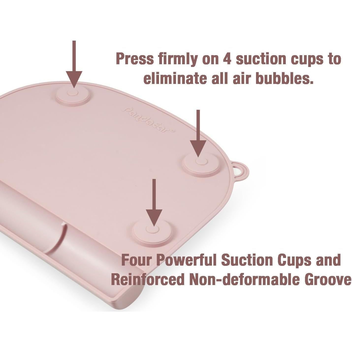 PandaEar 2 Tapetes de Silicona para Niños con Succión Rosa