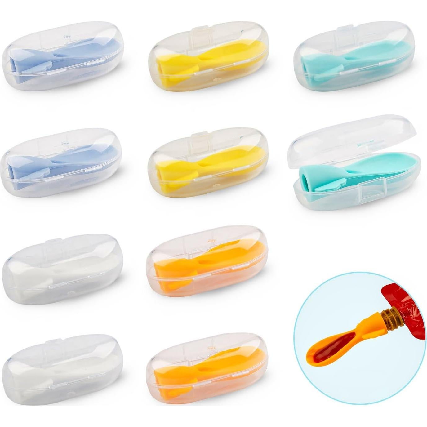 Cucharas de Silicona para Pouch de Comida Bebés MiniMunch - 10 Piezas