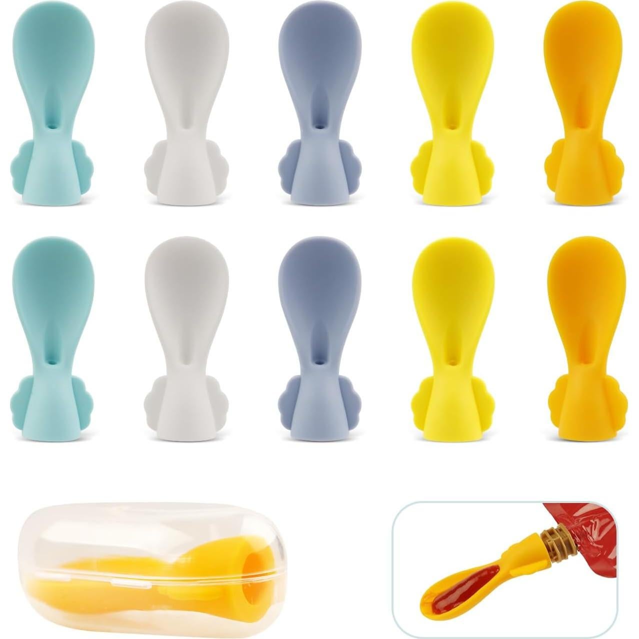 Cucharas de Silicona para Pouch de Comida Bebés MiniMunch - 10 Piezas