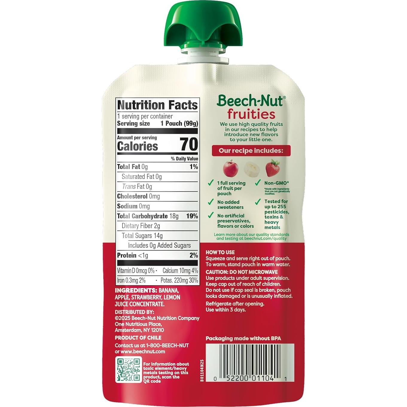 Pouches de Comida para Bebés Beech-Nut 12 Unidades 99.22 g