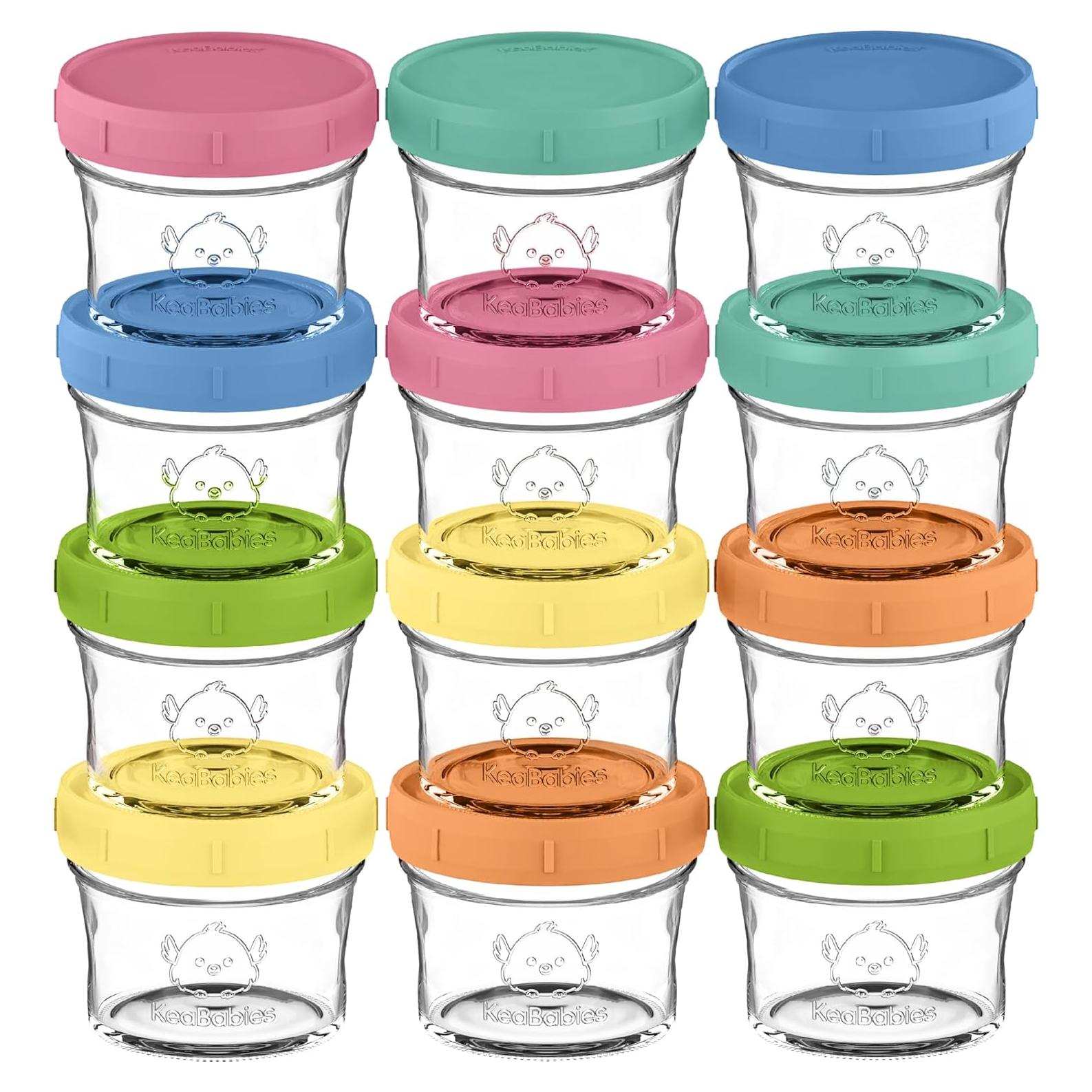 KeaBabies Tarros de Comida para Bebés 12pk 120ml Vidrio BPA