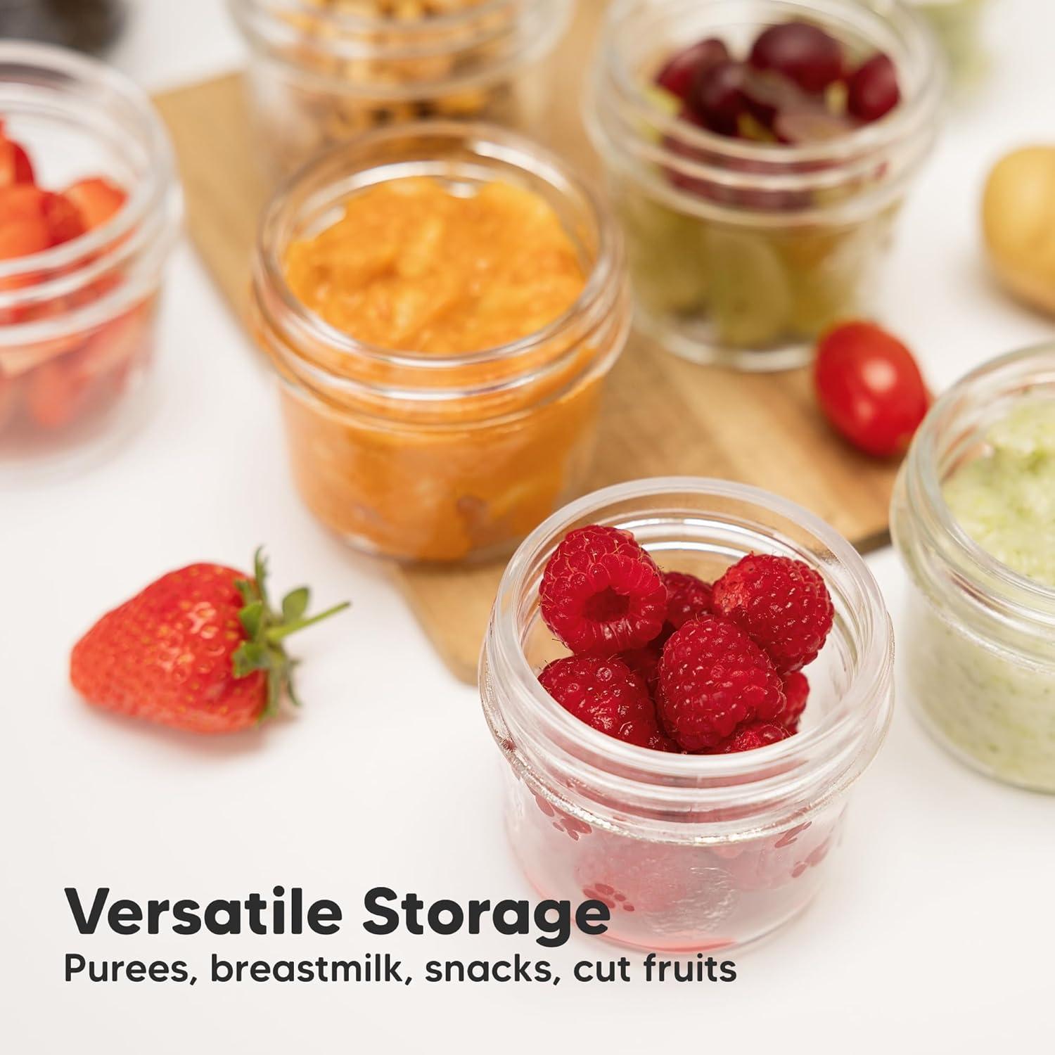 KeaBabies Tarros de Comida para Bebés 12pk 120ml Vidrio BPA