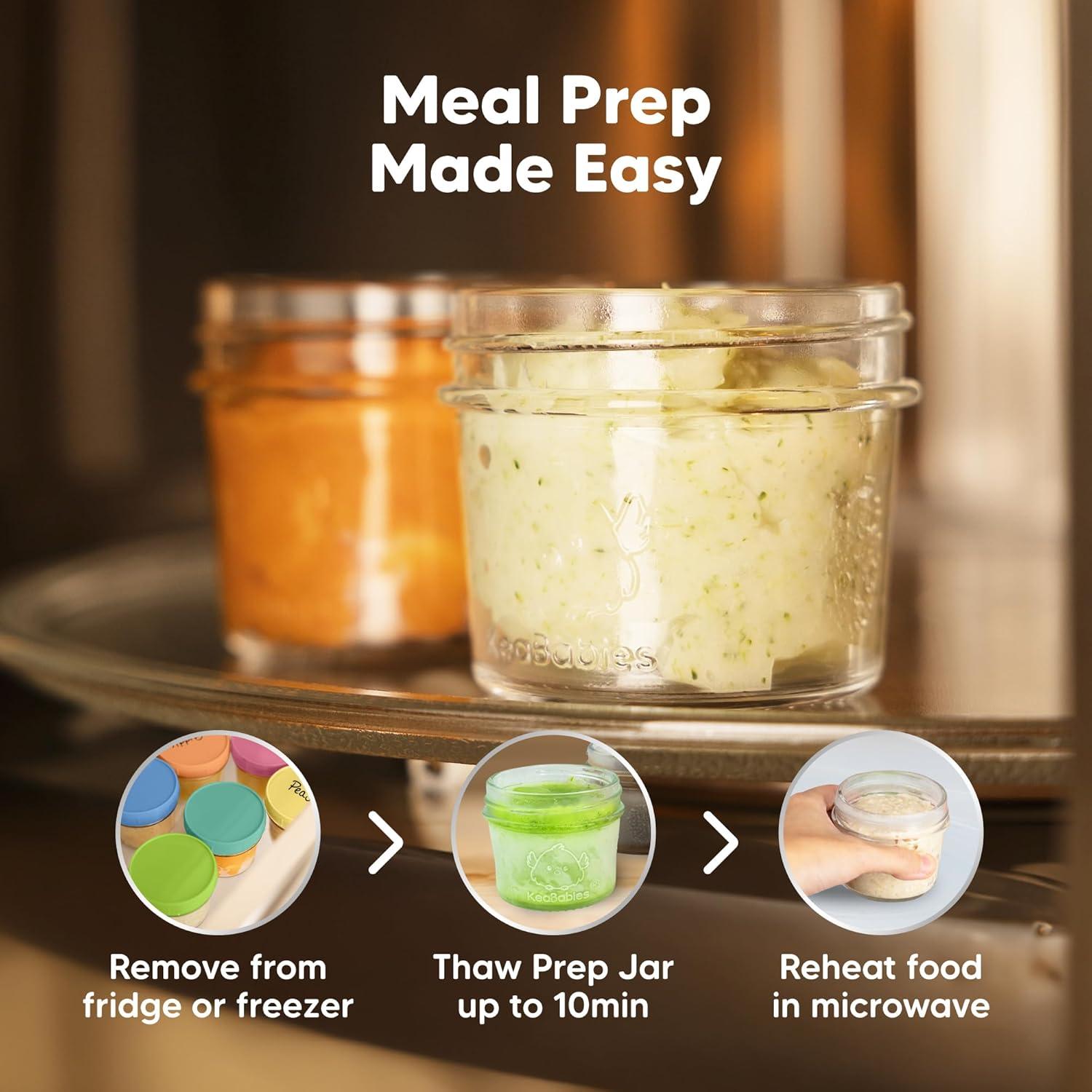 KeaBabies Tarros de Comida para Bebés 12pk 120ml Vidrio BPA