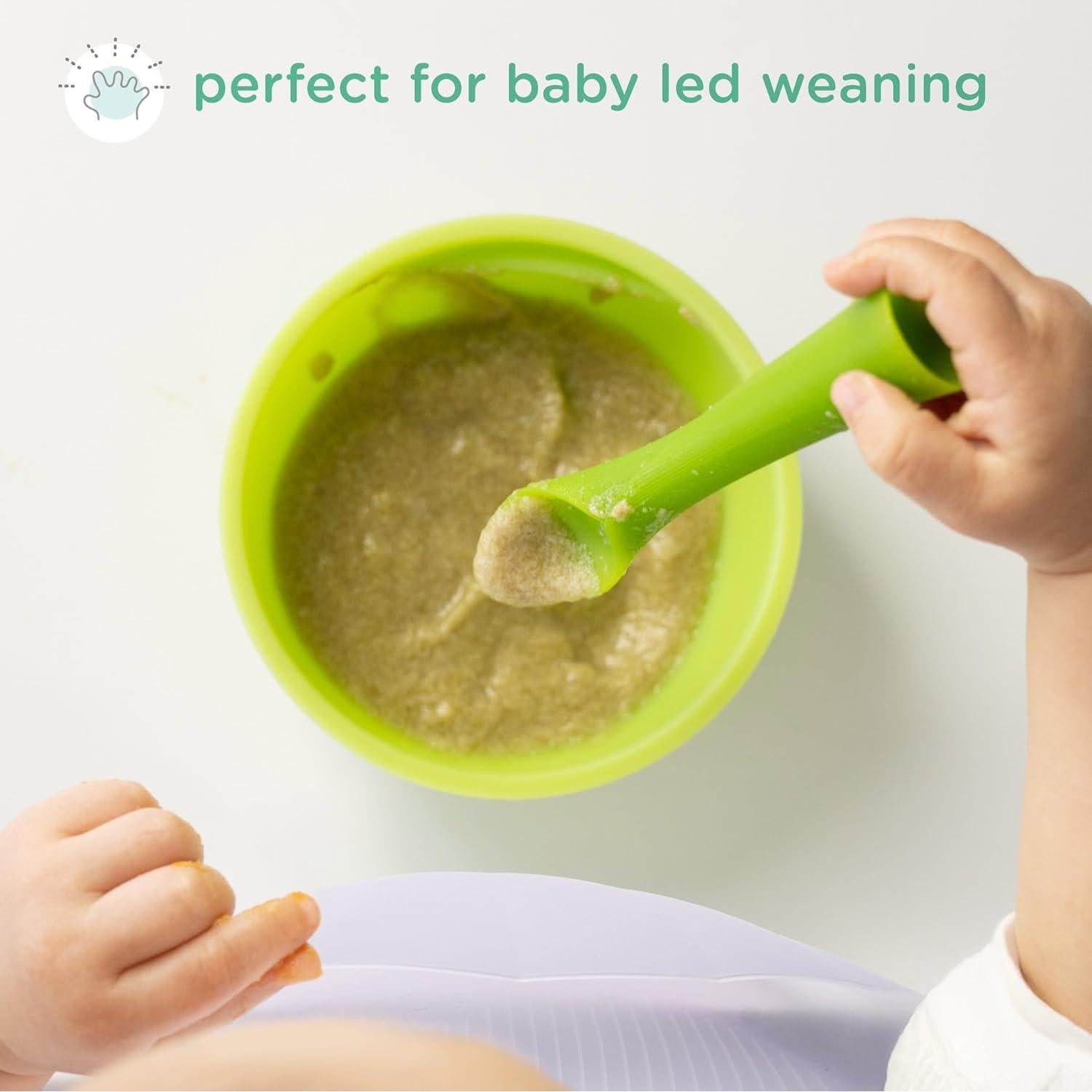 Cucharas de Entrenamiento Olababy de Silicona 100% 2pack Coral/Lila