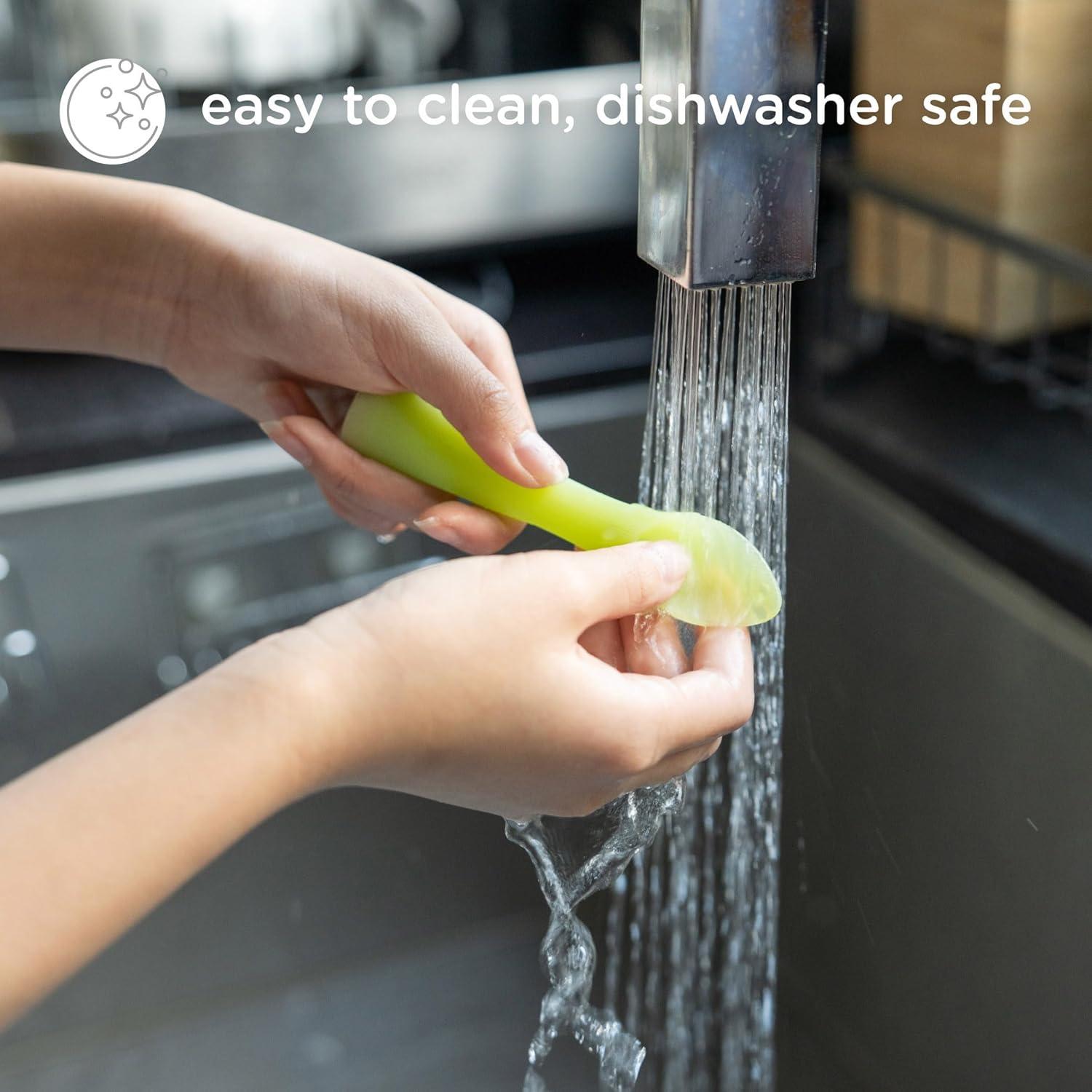 Cucharas de Entrenamiento Olababy de Silicona 100% 2pack Coral/Lila