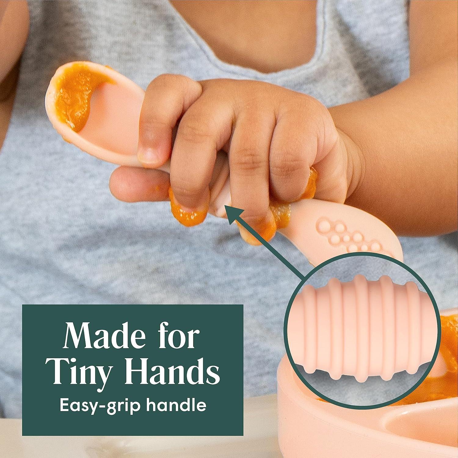 Cucharas de Silicona Simka Rose para Bebés - Paquete de 6