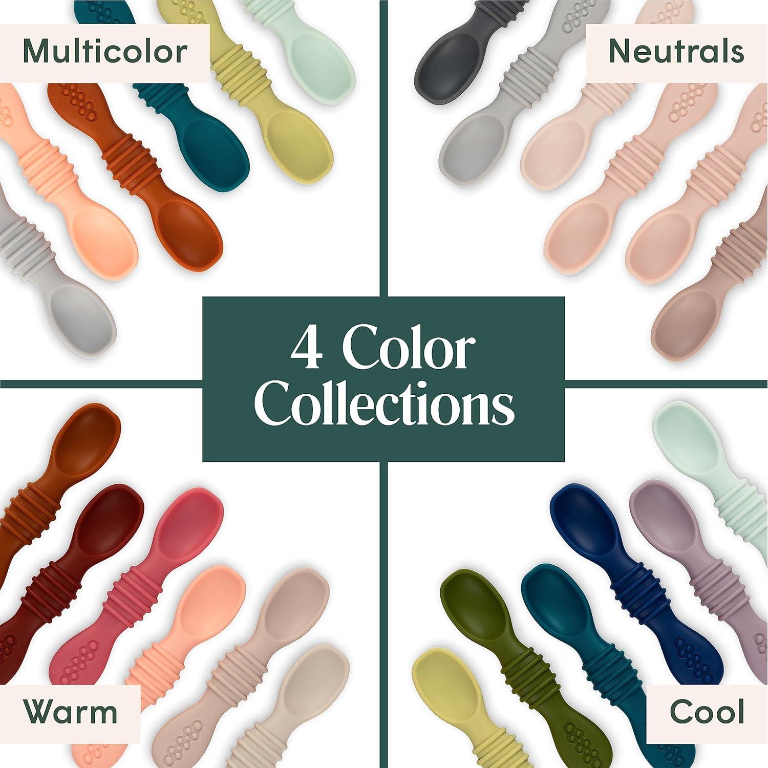 Cucharas de Silicona Simka Rose para Bebés - Paquete de 6