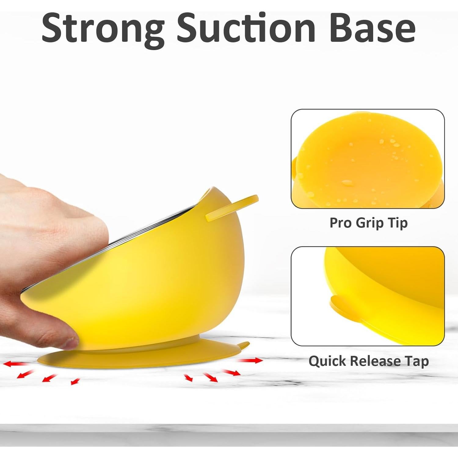 Stainless Steel Baby Bowls with Suction, 2-in-1 SUS304 Toddlers Bowl & Removable Silicone Suction Kids Bowl, Anti Scald Non Toxic Snack Container for Baby Food Feeding, 4 Colors Set