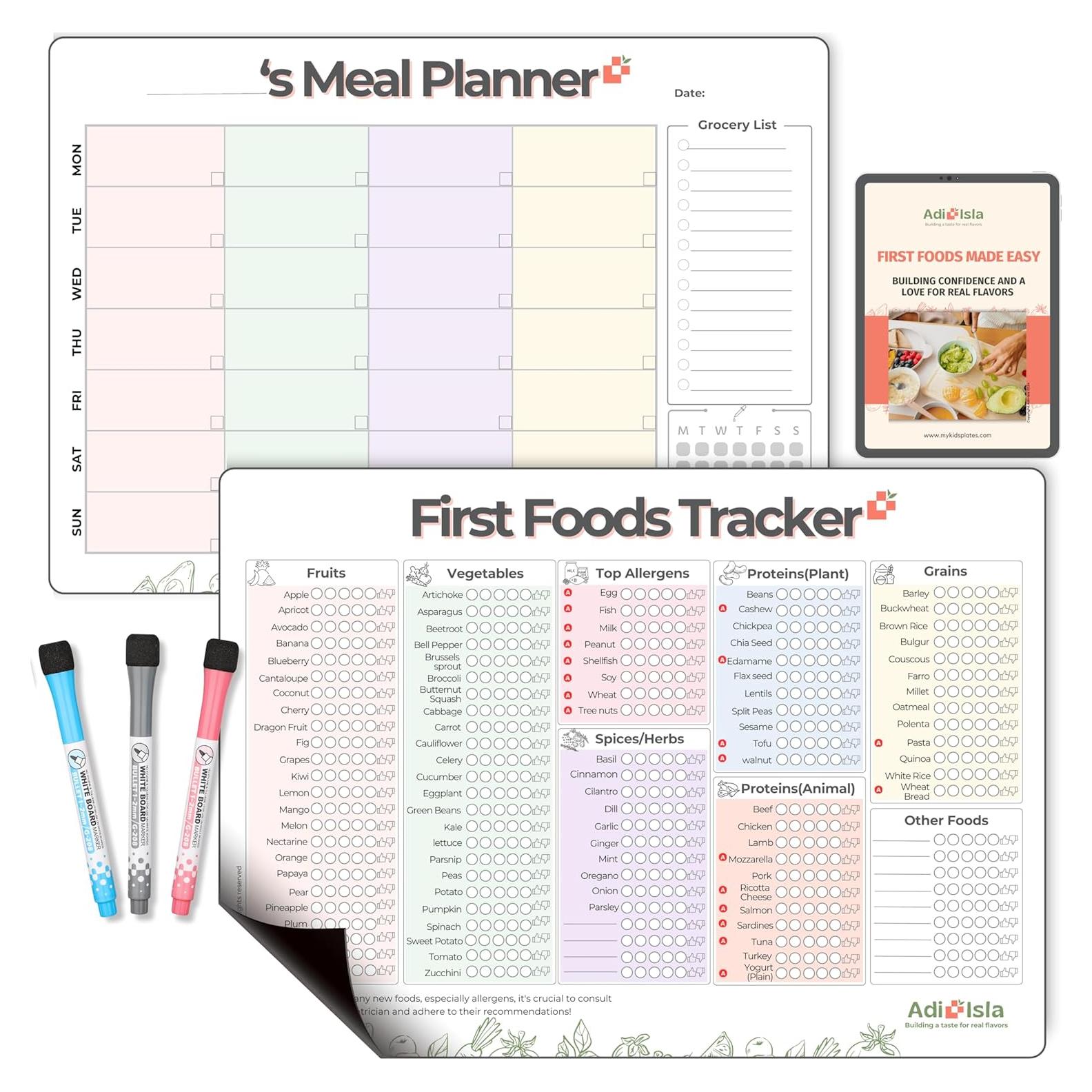 Tabla Magnética de Alimentos para Bebés Adi+Isla 35x25 cm