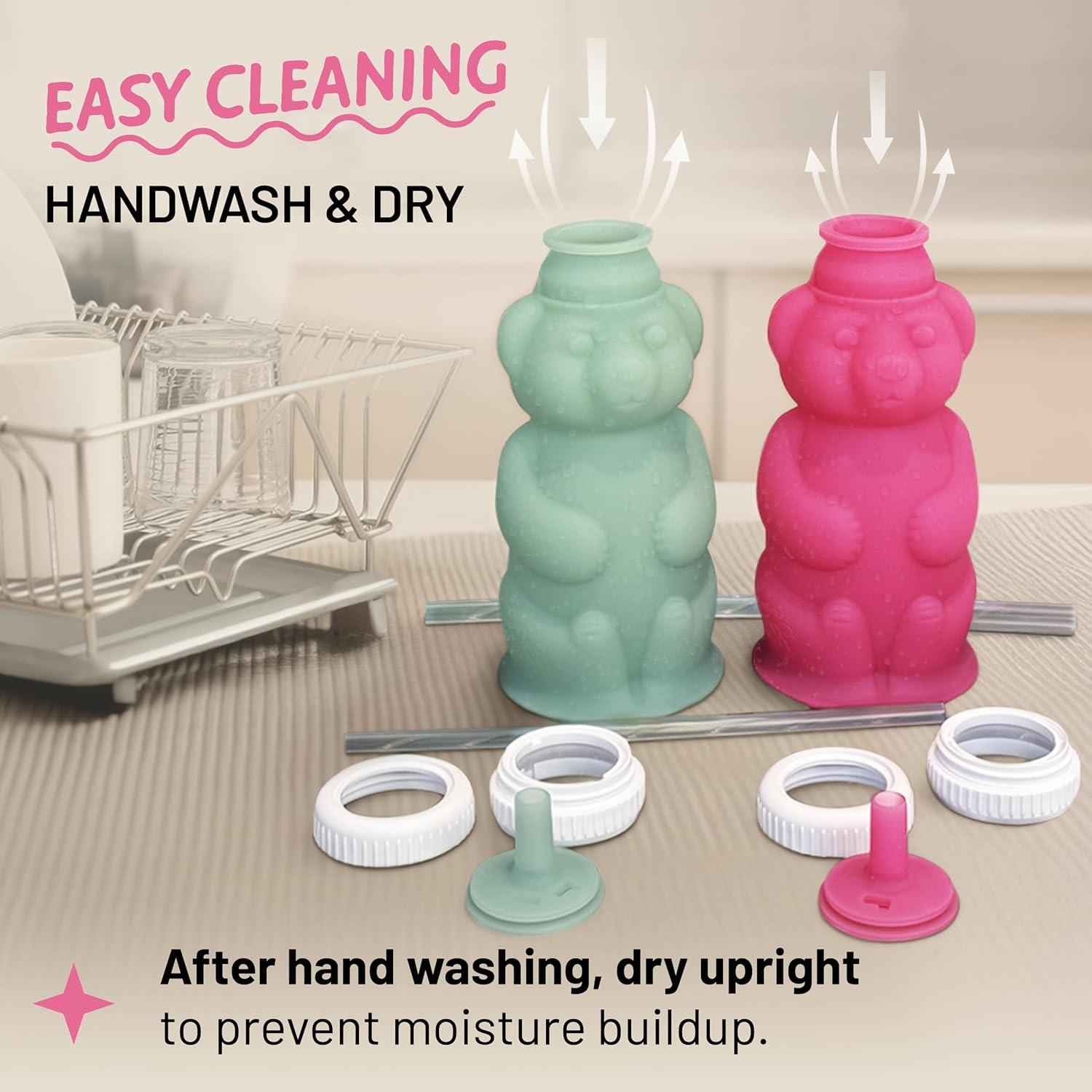 Taza de Paja Honey Bear Legendairy Milk Verde 8 oz Apta Lavavajillas