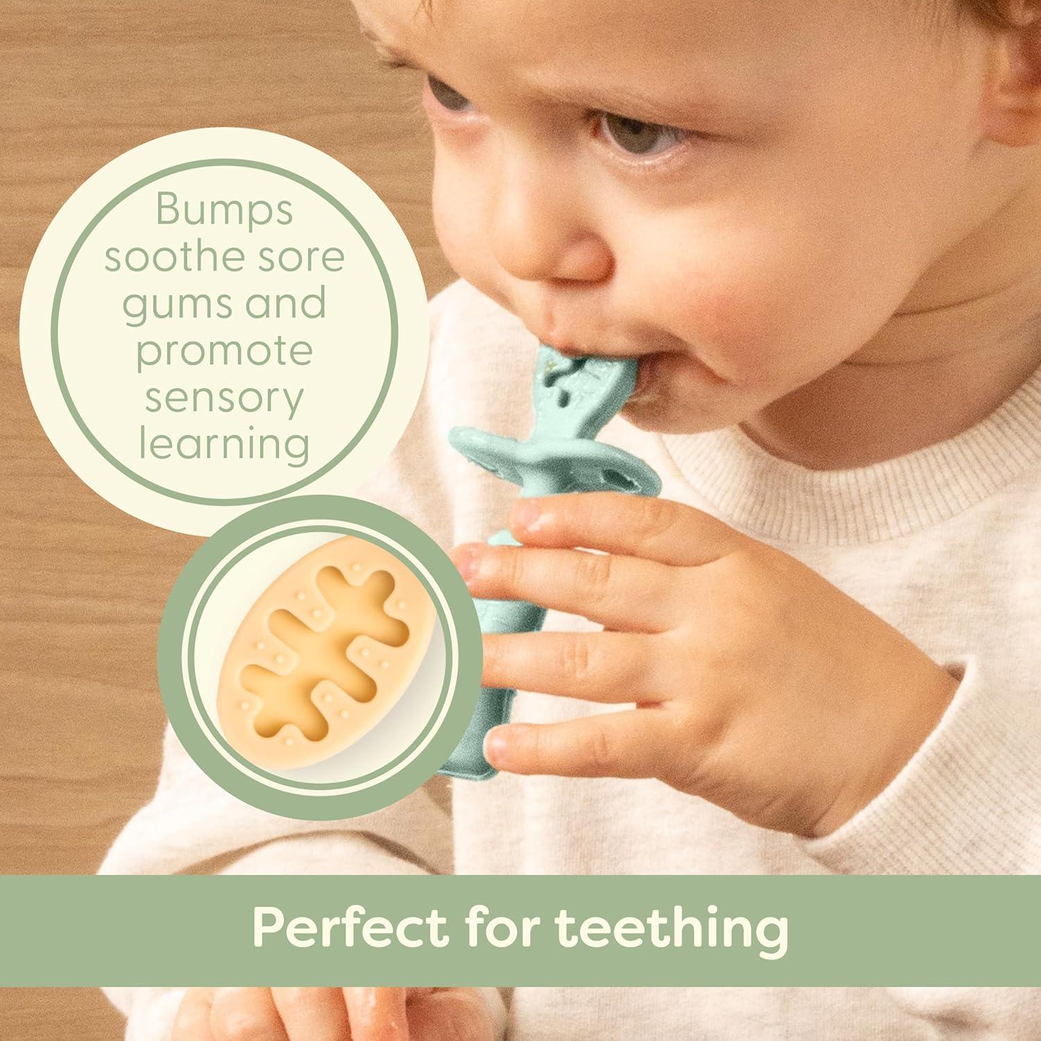 Cucharas de Silicona Upward Baby 3 Piezas con Barrera Antiahogo