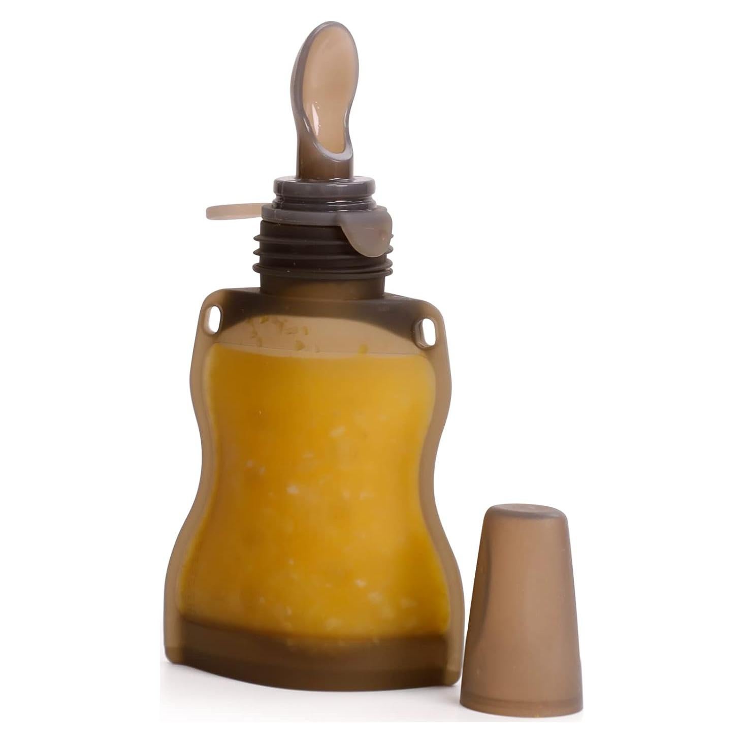 Cuchara de Silicona Haakaa para Bebés 130ml con Tapa Antipolvo